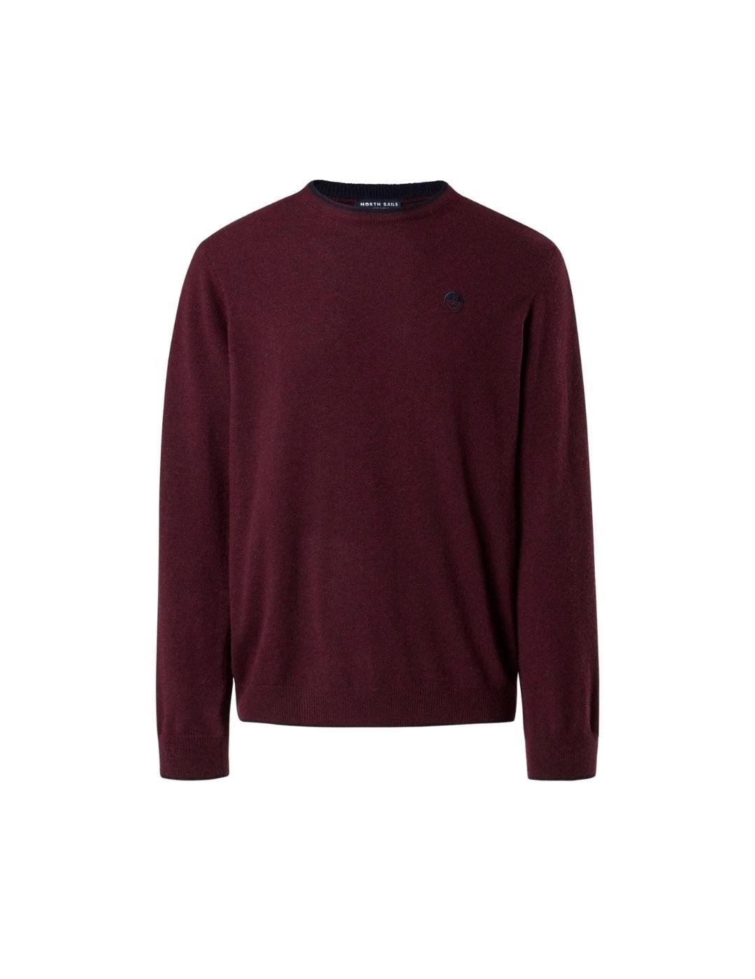 North Sails Jersey cuello redondo y logo Granate