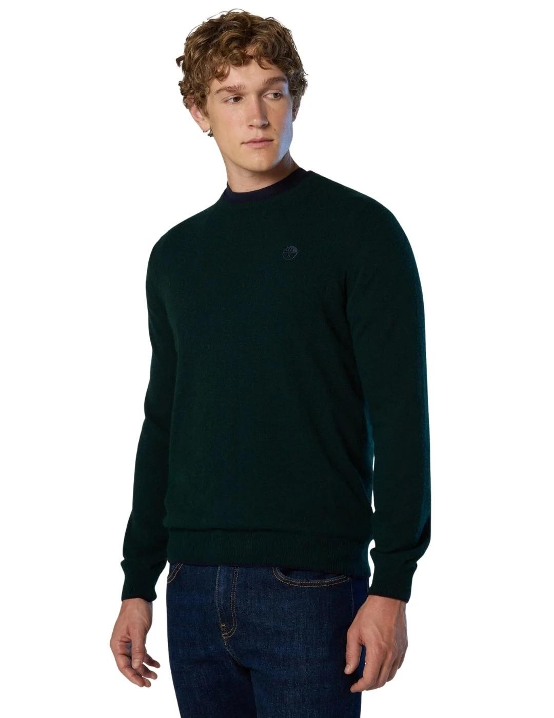 North Sails Jersey cuello redondo y logo Pine