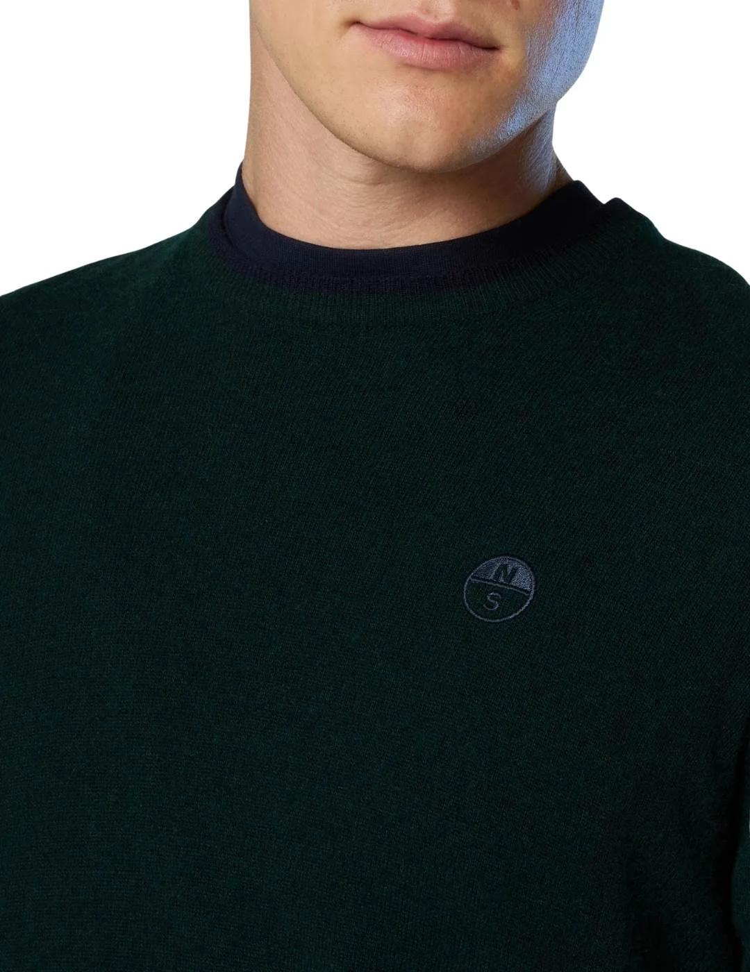 North Sails Jersey cuello redondo y logo Pine
