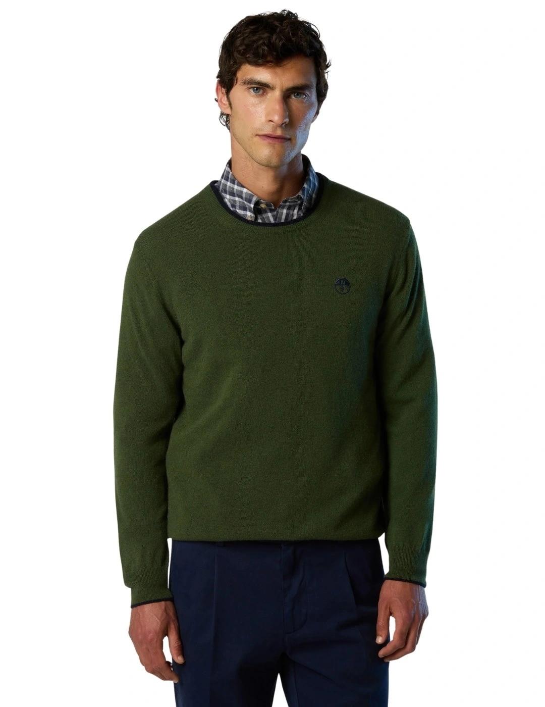 North Sails Jersey cuello redondo y logo Ivy Green