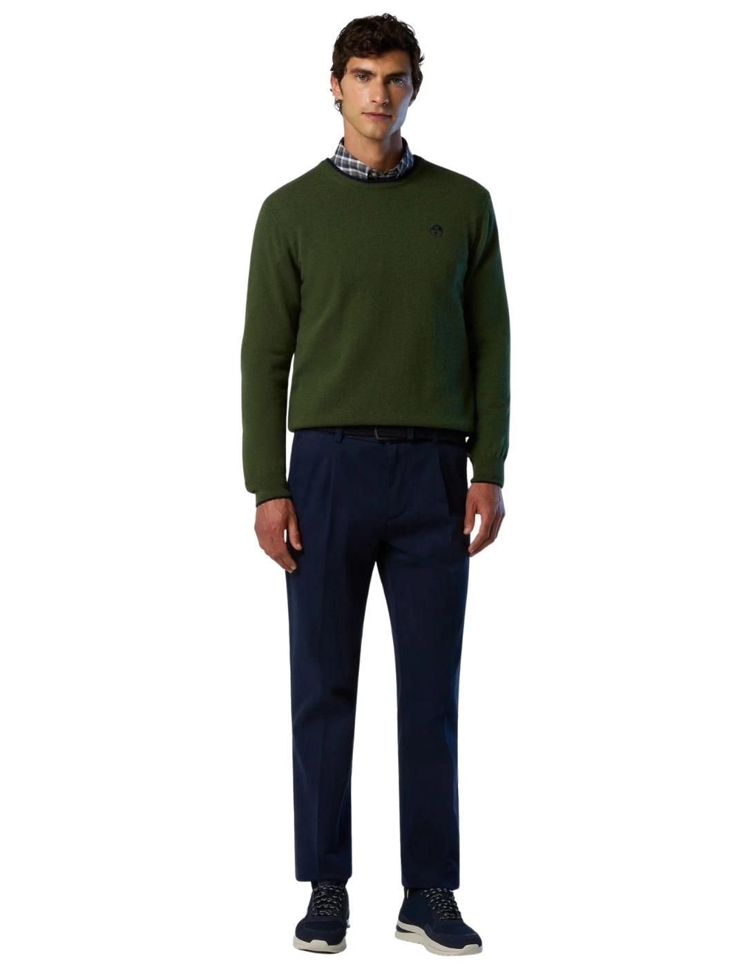 North Sails Jersey cuello redondo y logo Ivy Green