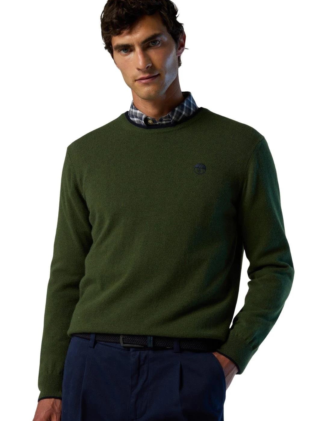 North Sails Jersey cuello redondo y logo Ivy Green