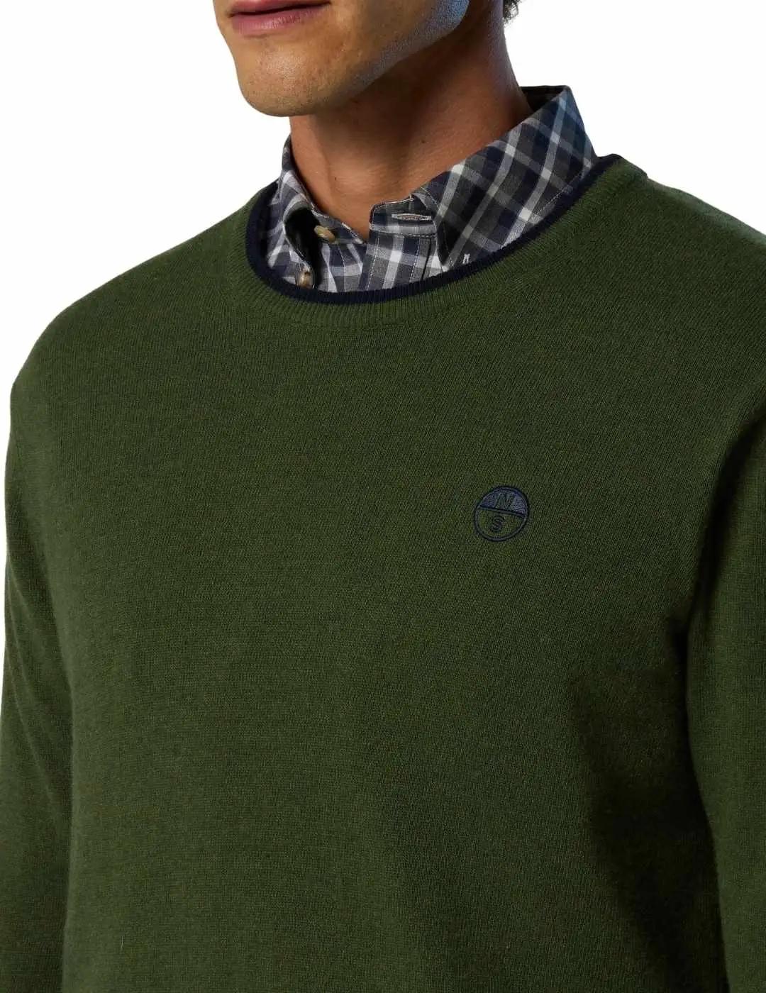 North Sails Jersey cuello redondo y logo Ivy Green