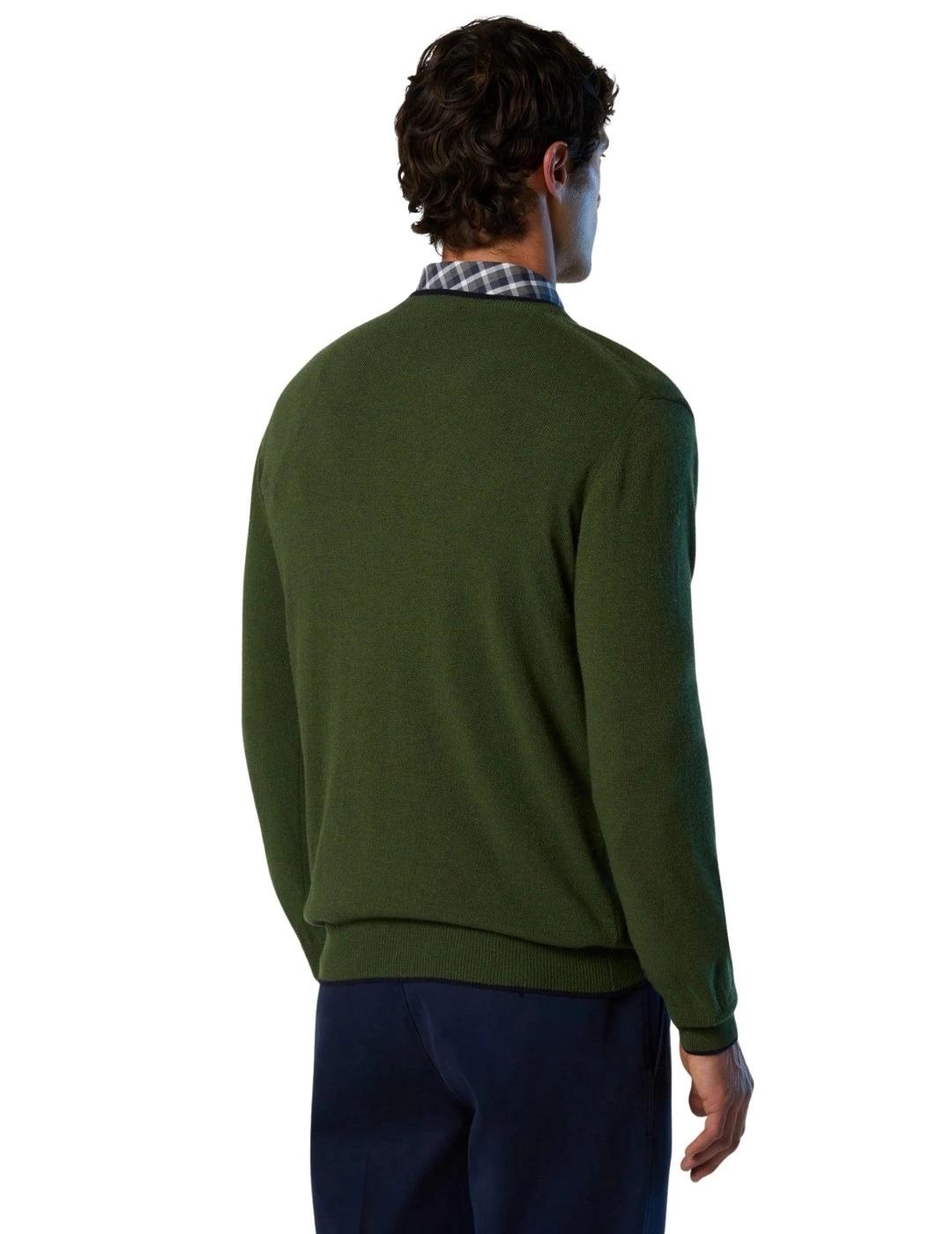 North Sails Jersey cuello redondo y logo Ivy Green