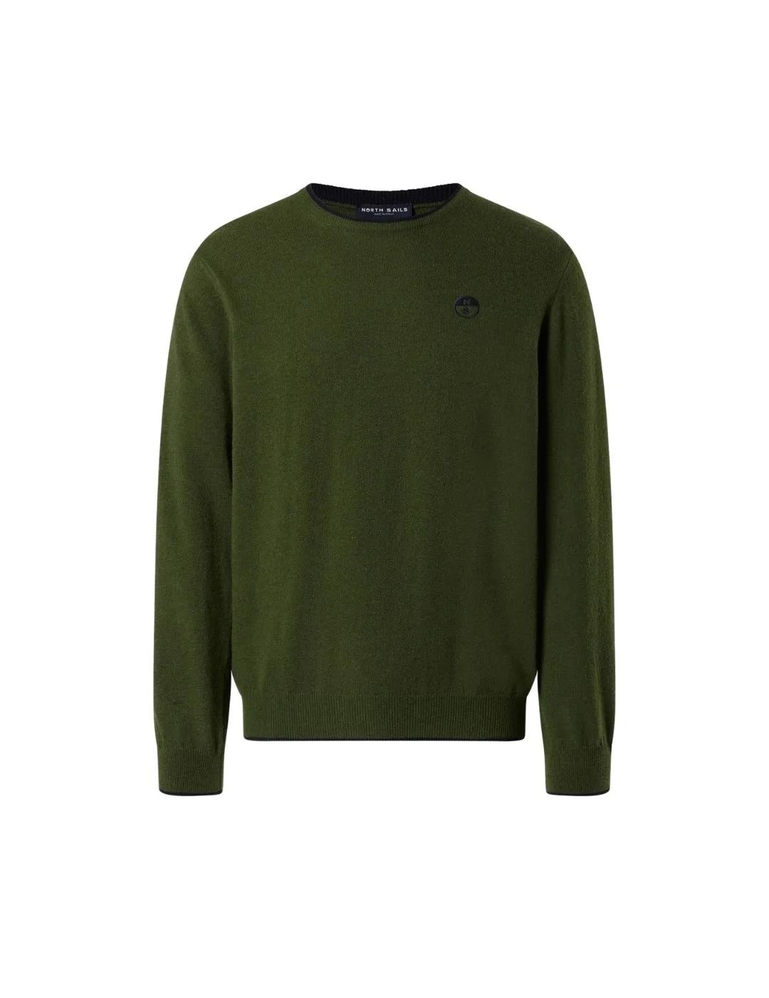 North Sails Jersey cuello redondo y logo Ivy Green