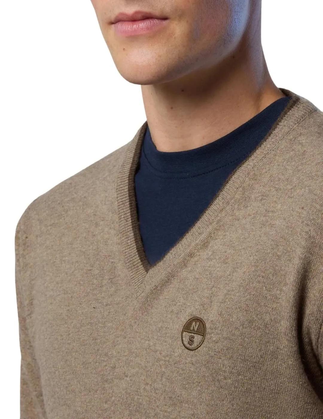 North Sails Jersey cuello pico Beige