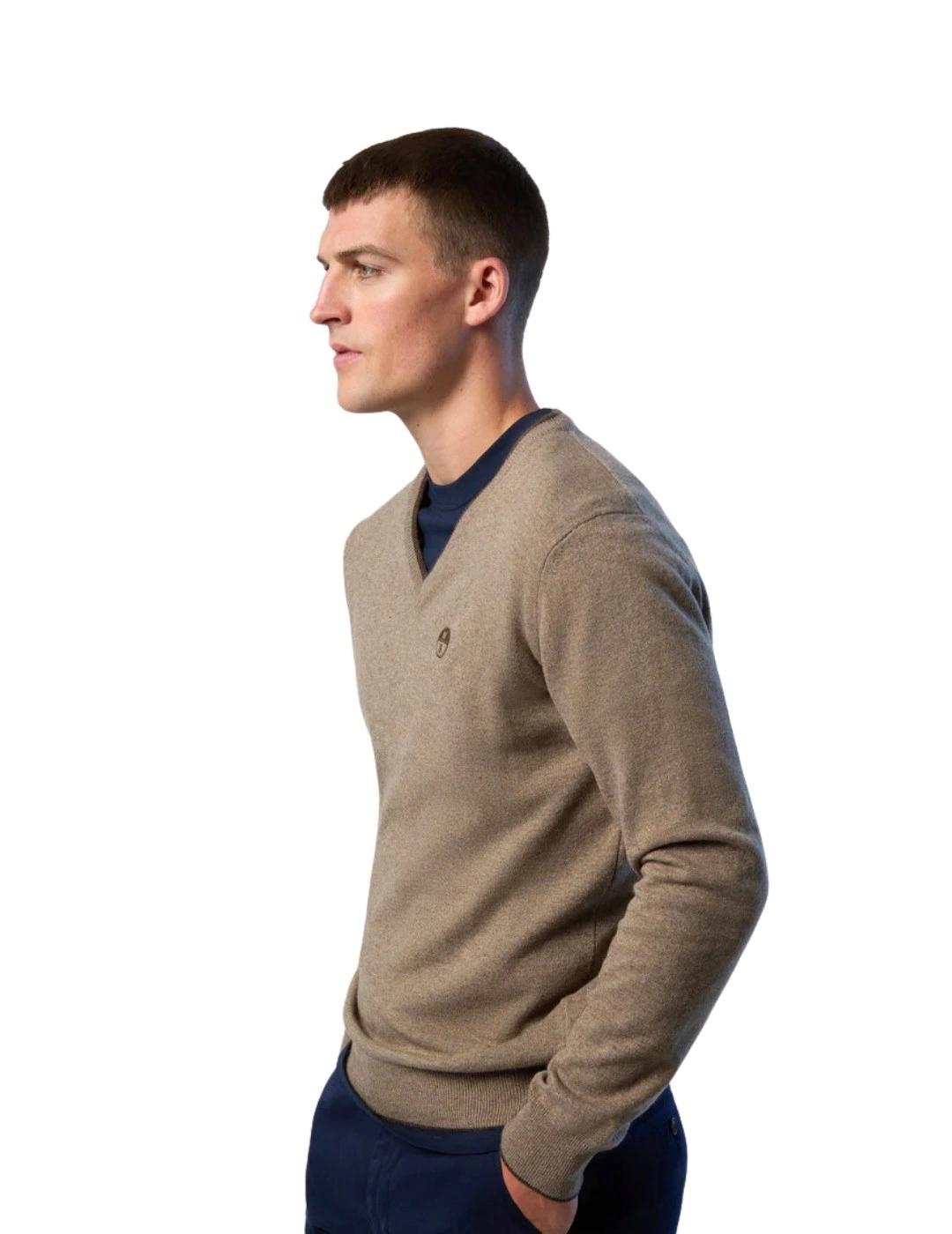 North Sails Jersey cuello pico Beige