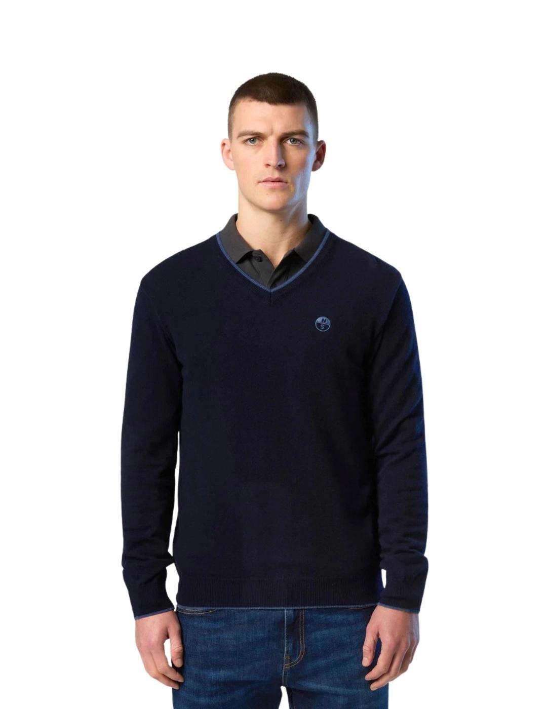 North Sails Jersey cuello pico Navy Blue