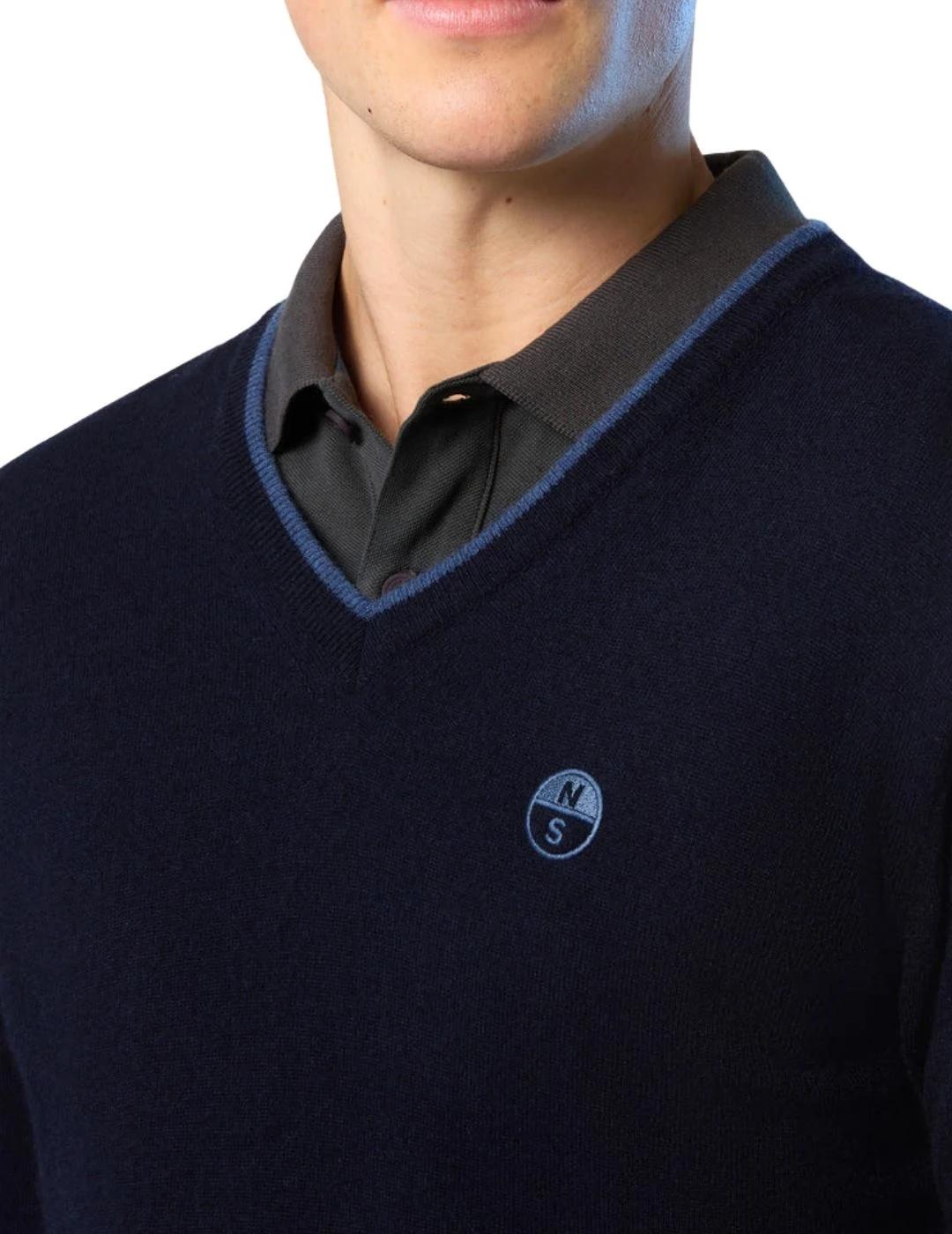 North Sails Jersey cuello pico Navy Blue