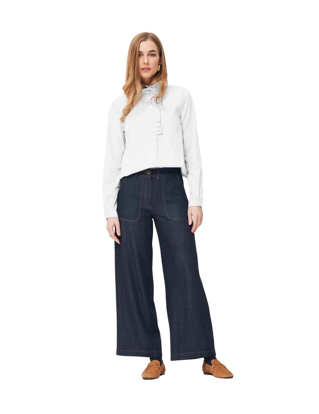 Oky Camisa Ferrat Popelín Stretch Blanco