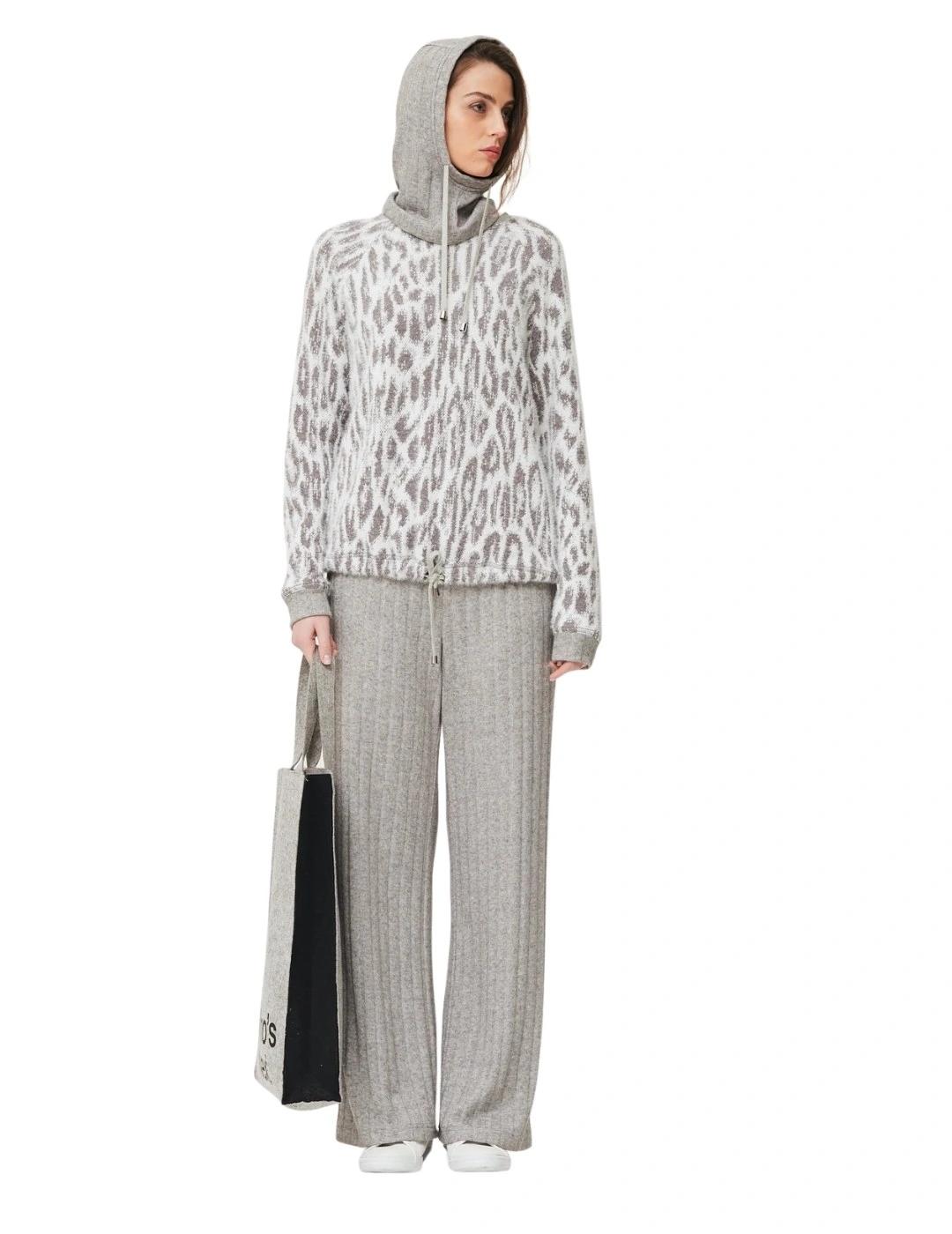 Oky Pantalón Iwira Punto Canalé ancho Gris