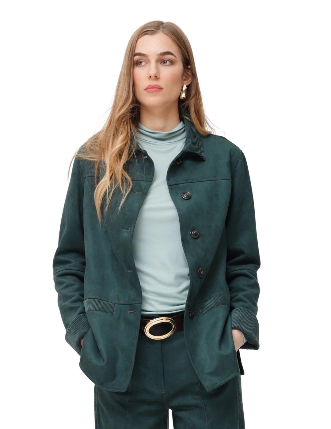 Oky Chaqueta Akira Efecto Ante Verde botella