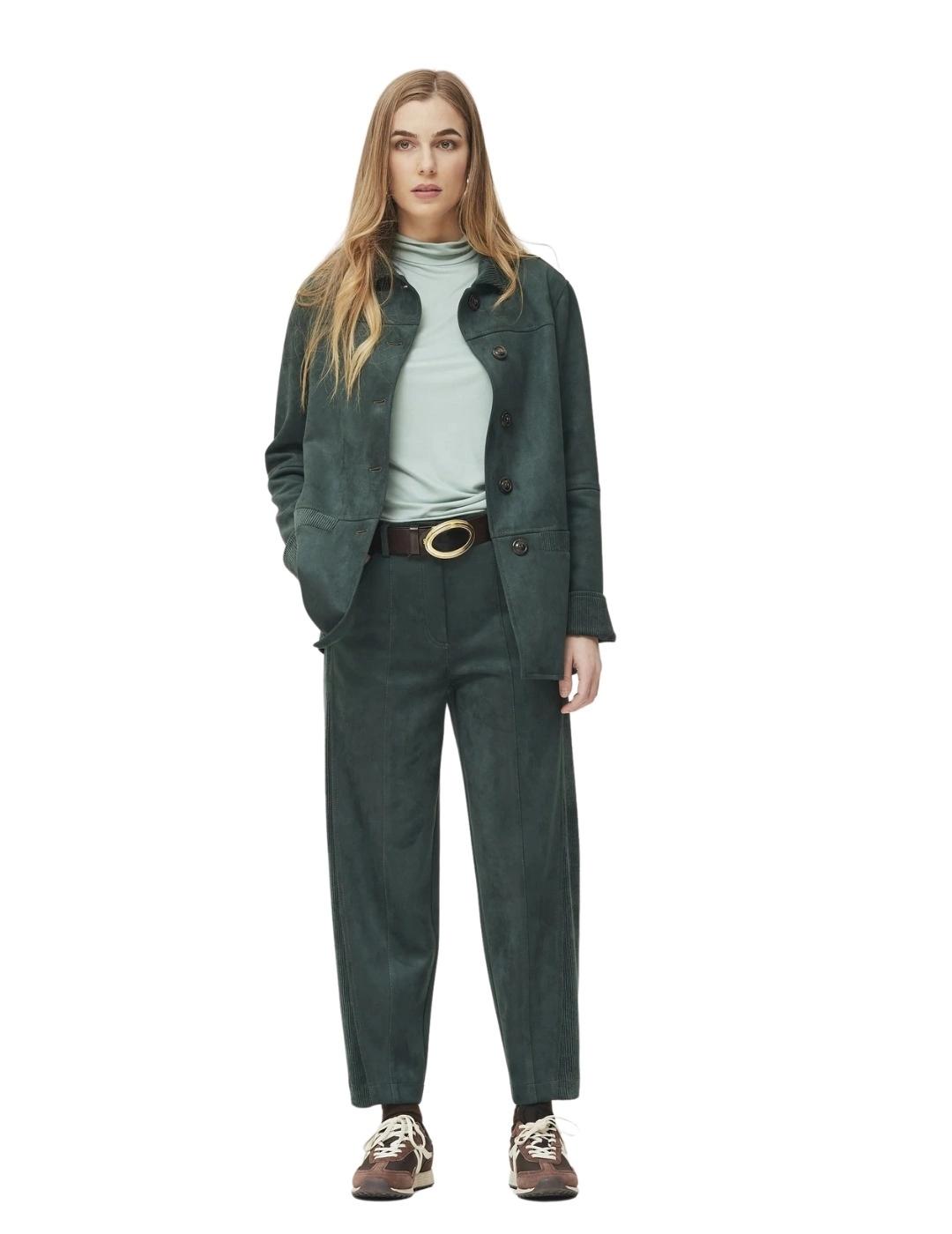 Oky Chaqueta Akira Efecto Ante Verde botella