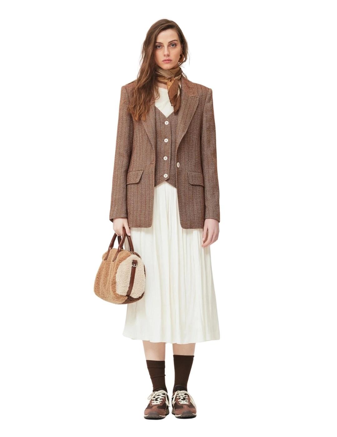 Oky Chaqueta Tabago Espiga Marrón