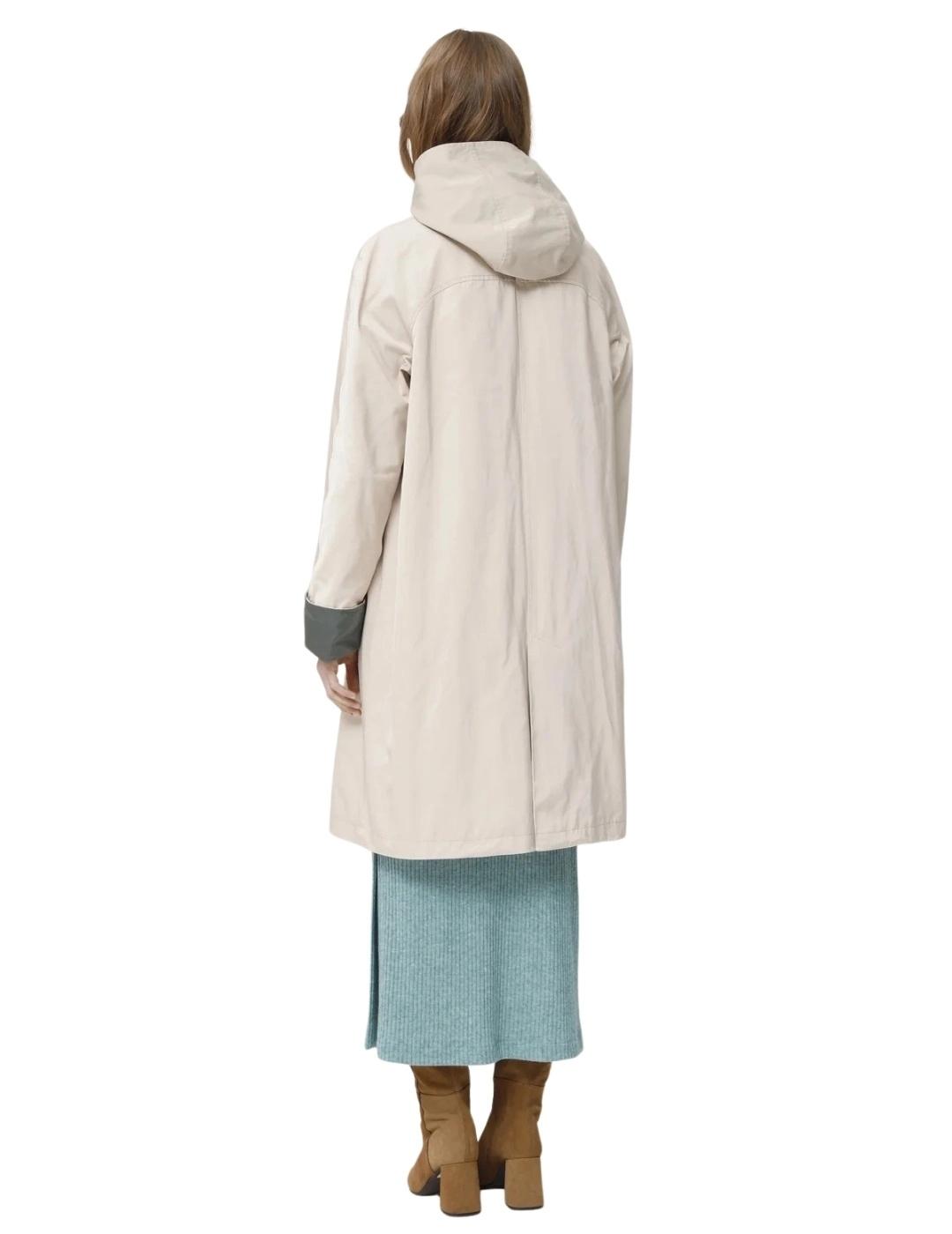 Oky Abrigo Cocer Técnico Waterproof Beige y verde