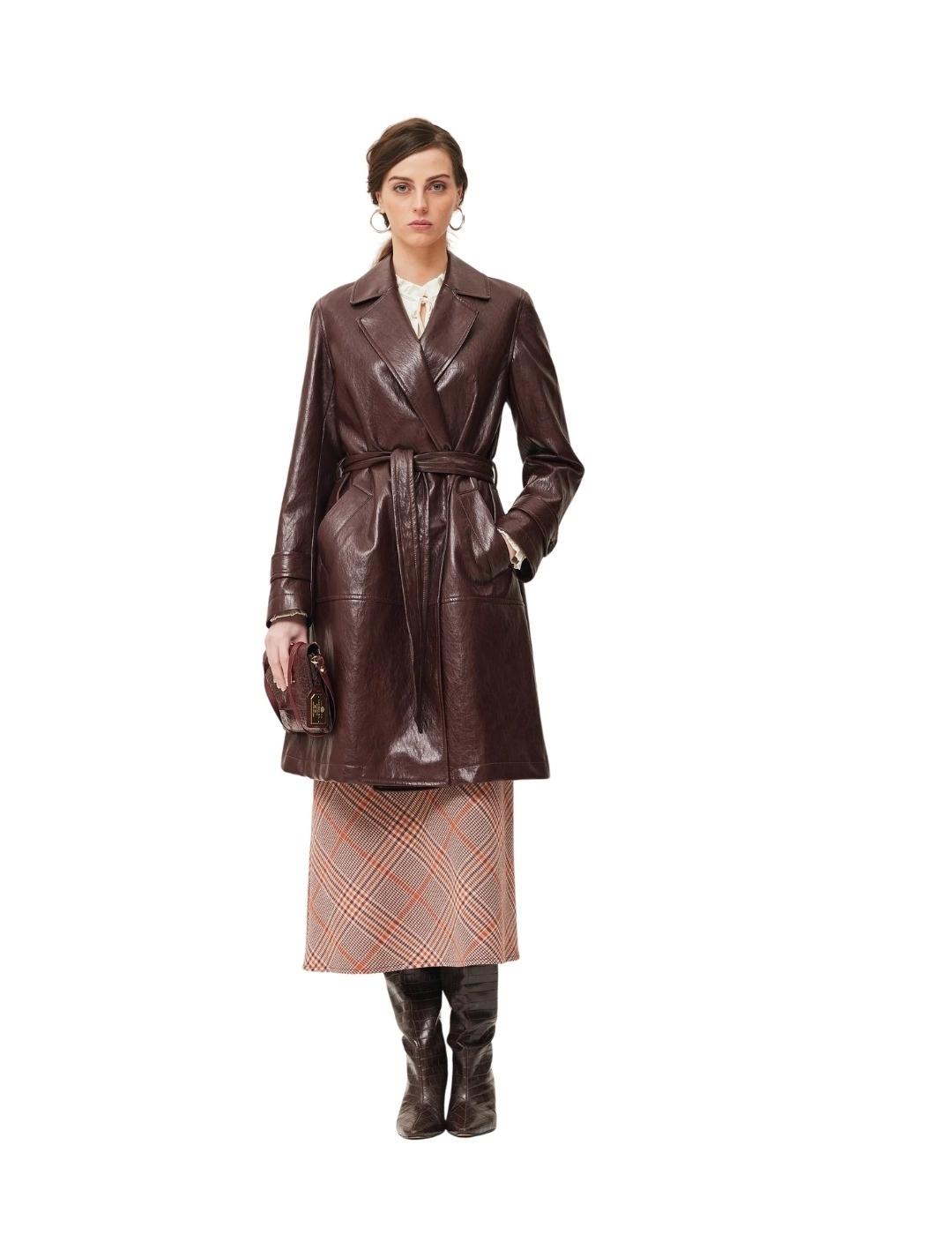 Oky Falda Diber Punto de cuadros Granate