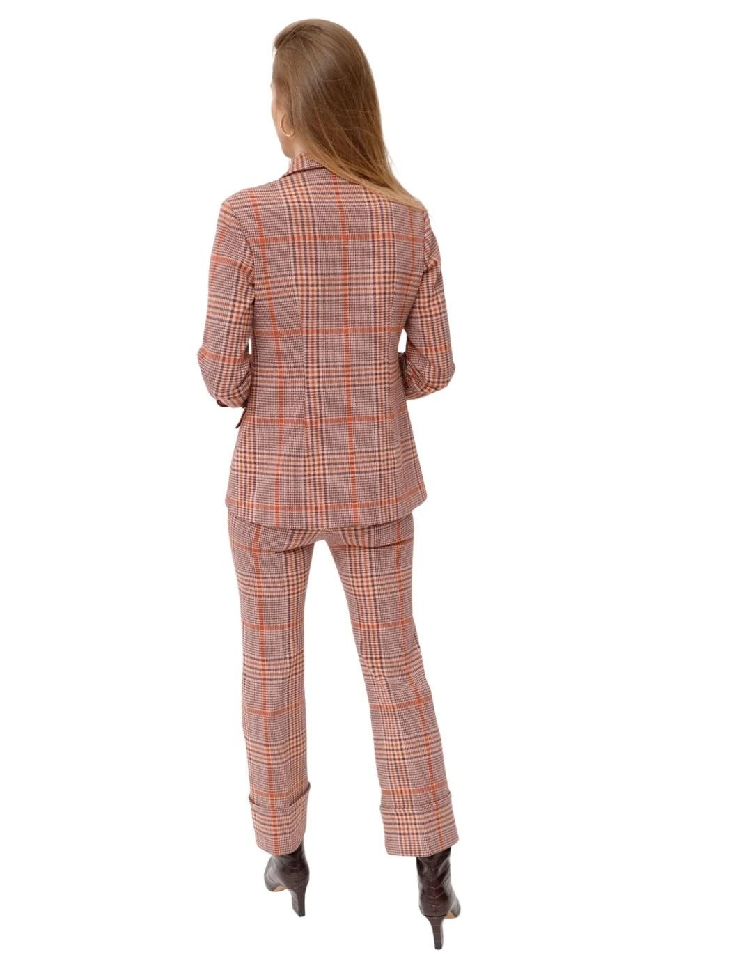 Oky Chaqueta Libero Punto de cuadros Granate