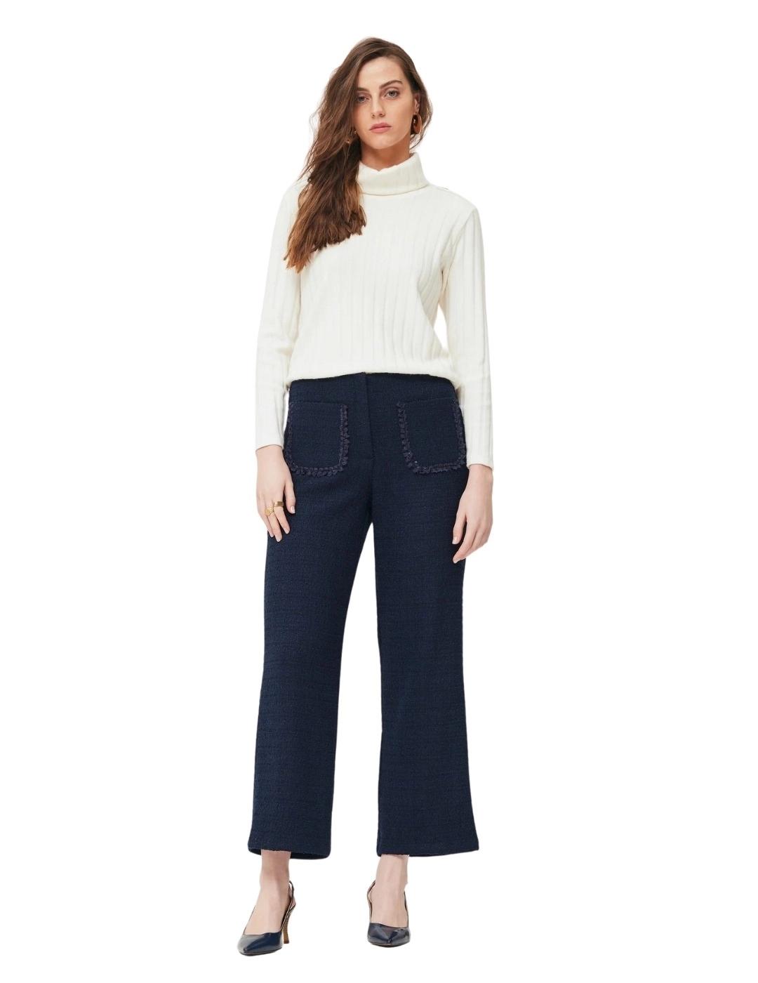 Oky Pantalón Weston Tejido Chanel Marino