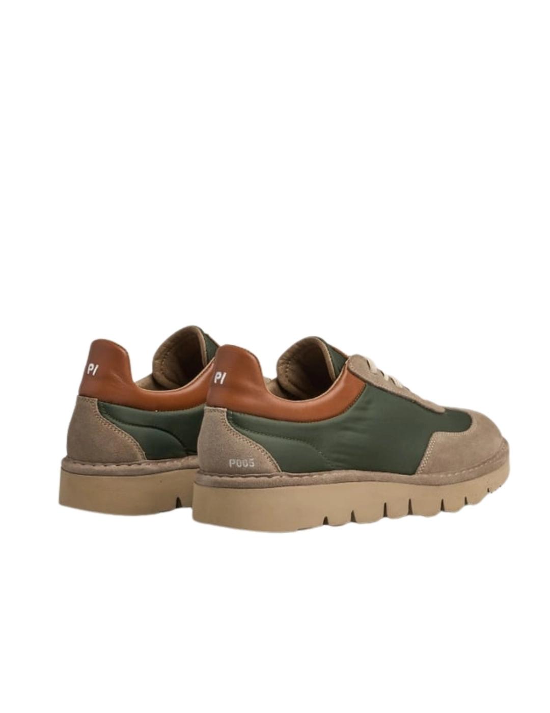 Panchic Zapatillas P005 Verde y marrón