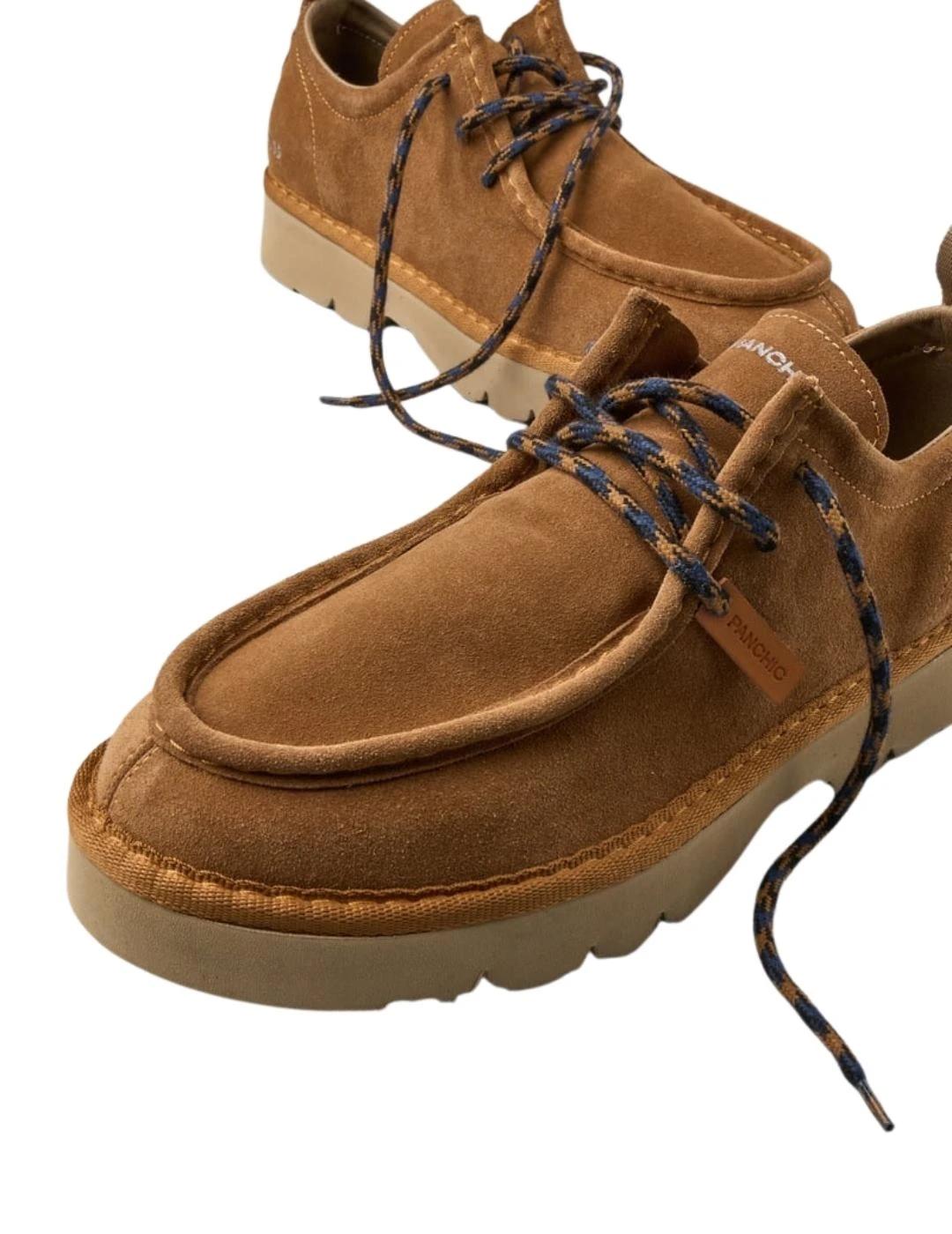 Panchic Zapatos P009 Lace-Up Camel