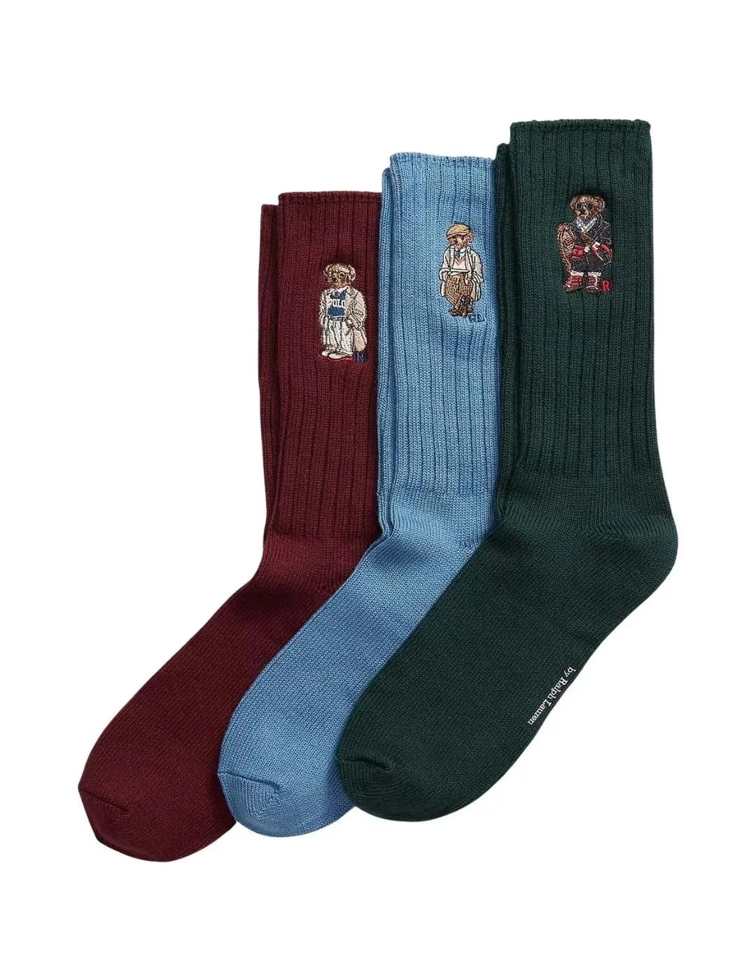 Ralph Lauren 3 Pares de calcetines Polo Bear