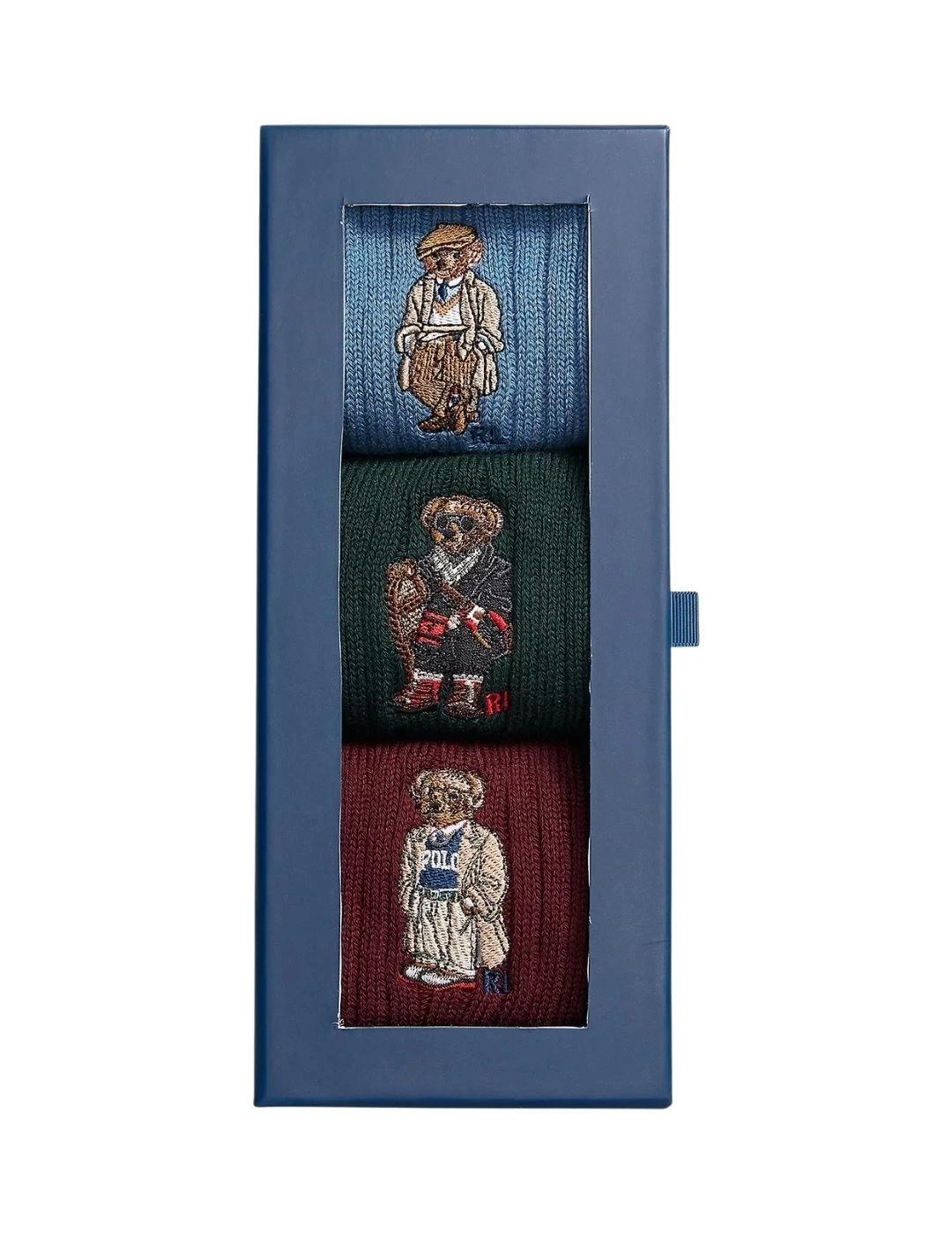 Ralph Lauren 3 Pares de calcetines Polo Bear