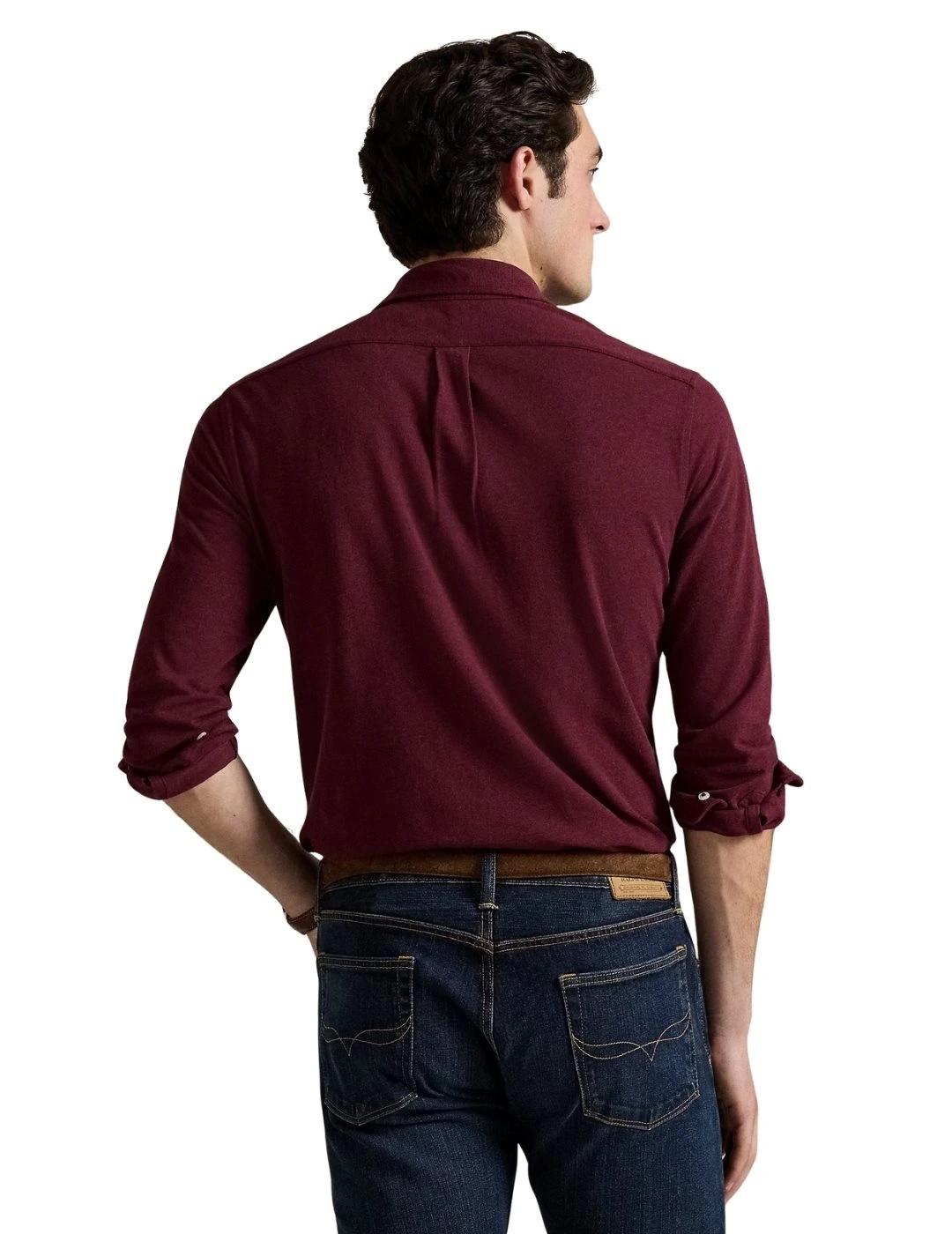 Ralph Lauren Camisa de piqué ultraligero Granate