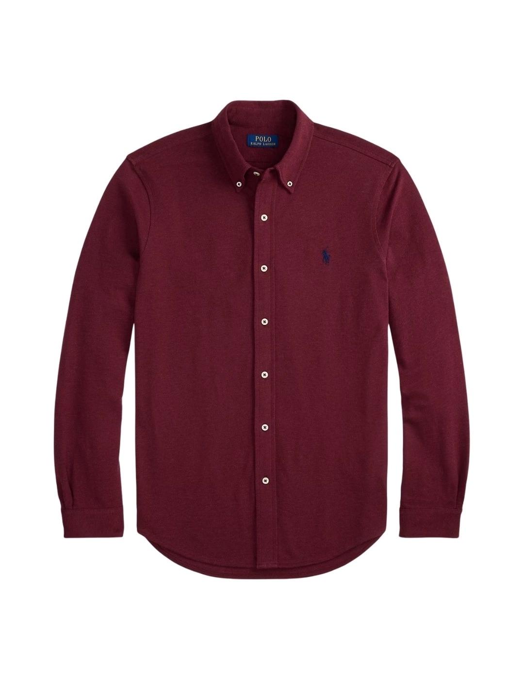 Ralph Lauren Camisa de piqué ultraligero Granate