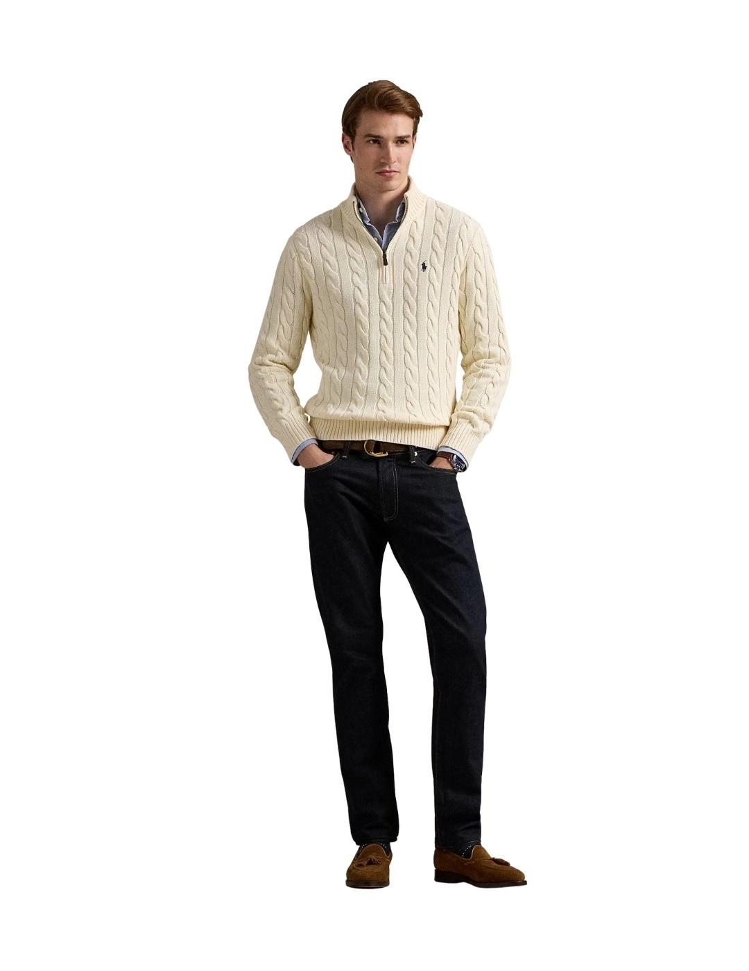 Ralph Lauren Jersey de punto de ochos Crema
