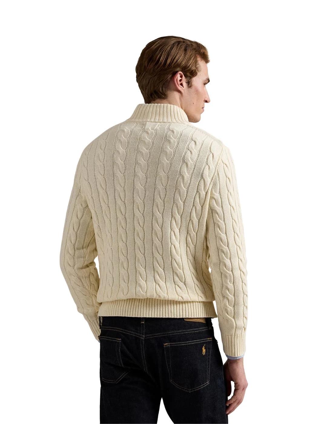 Ralph Lauren Jersey de punto de ochos Crema