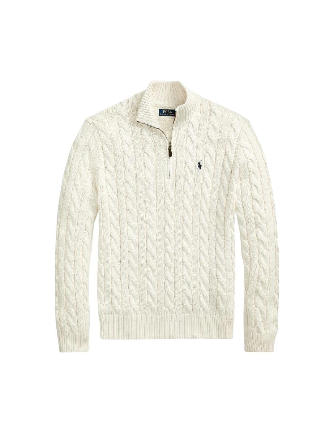 Ralph Lauren Jersey de punto de ochos Crema