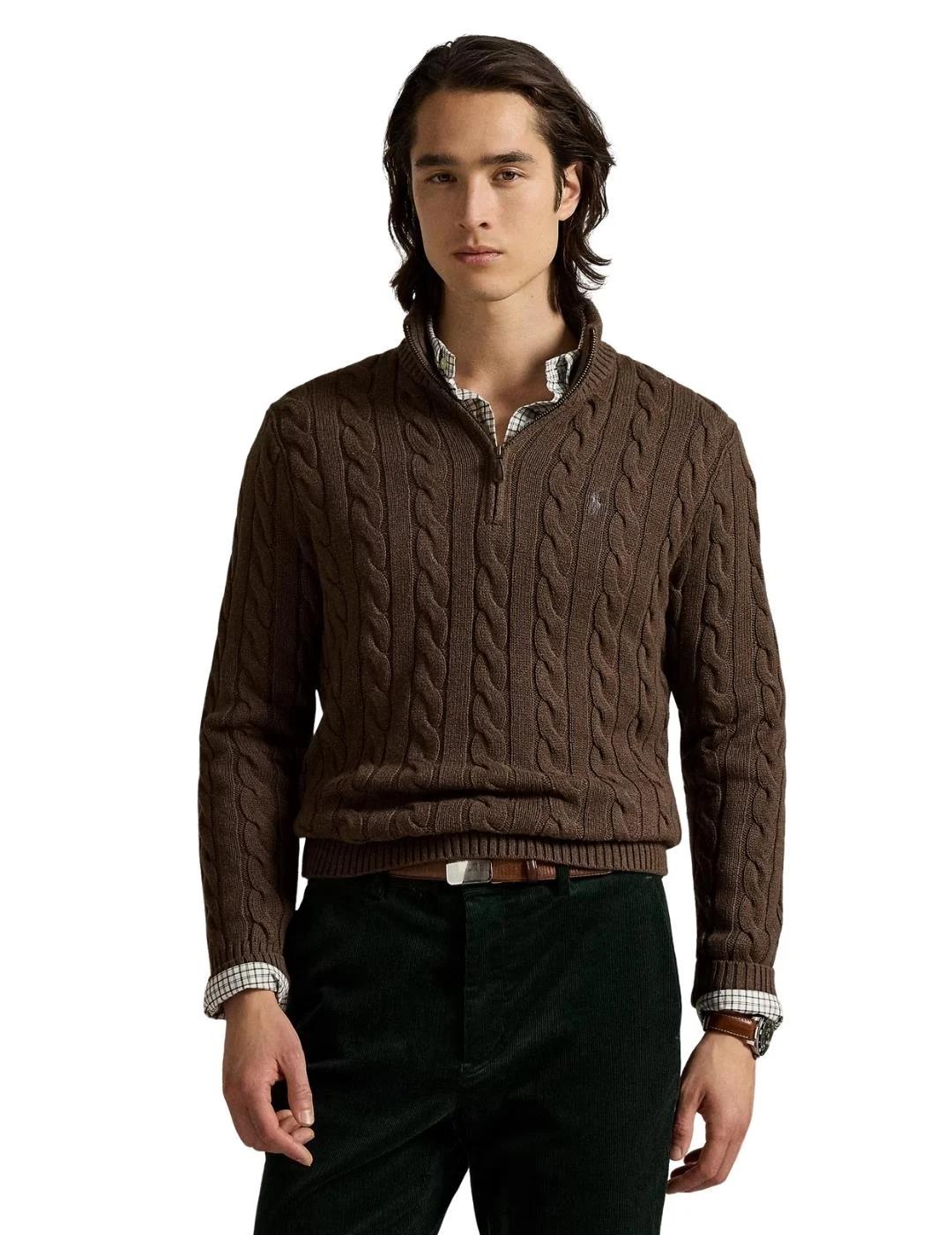 Ralph Lauren Jersey de punto de ochos Marrón