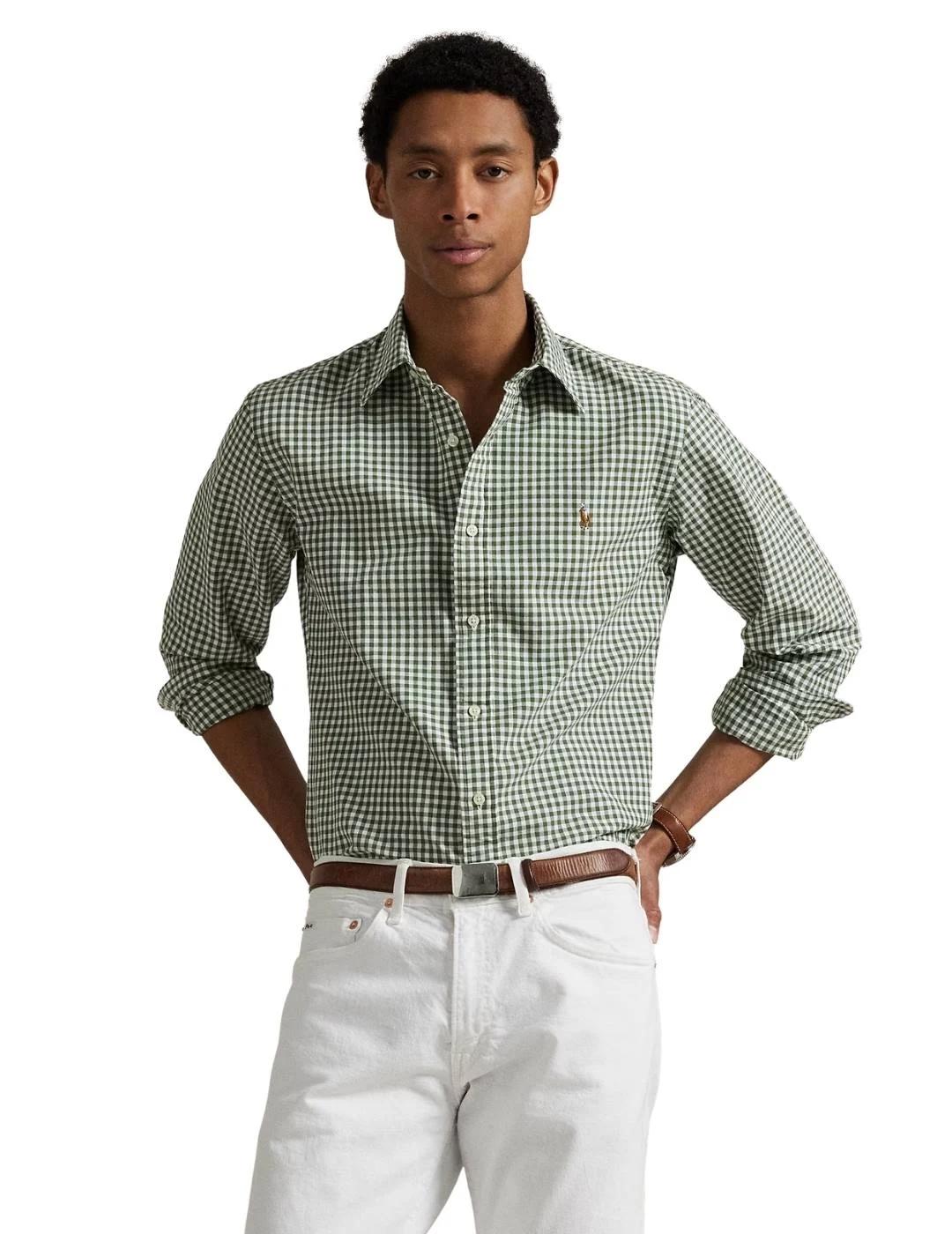 Ralph Lauren Camisa Oxford cuadros Verde