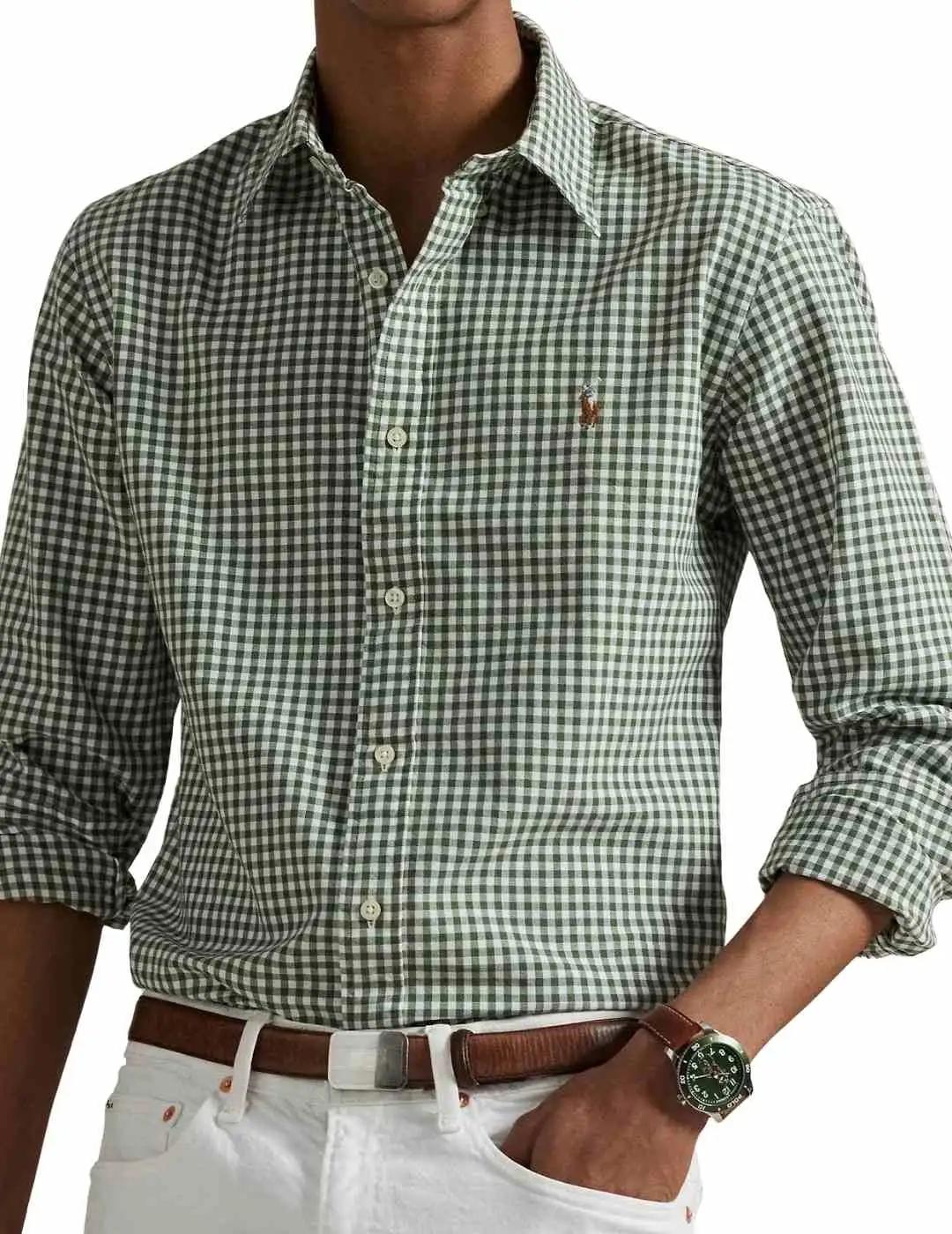 Ralph Lauren Camisa Oxford cuadros Verde