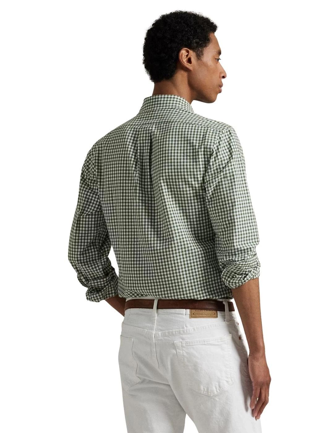 Ralph Lauren Camisa Oxford cuadros Verde