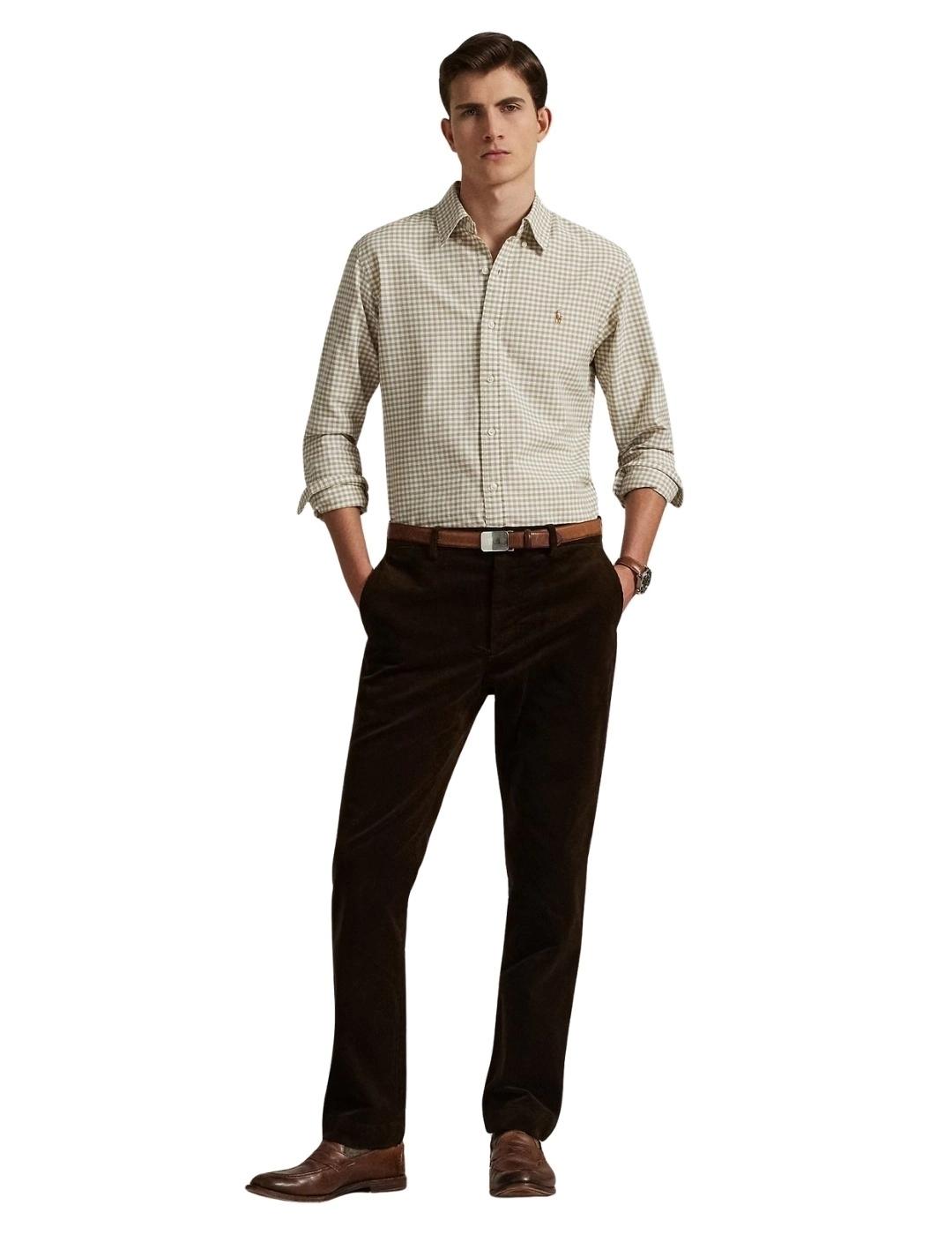 Ralph Lauren Camisa Oxford cuadros Beige
