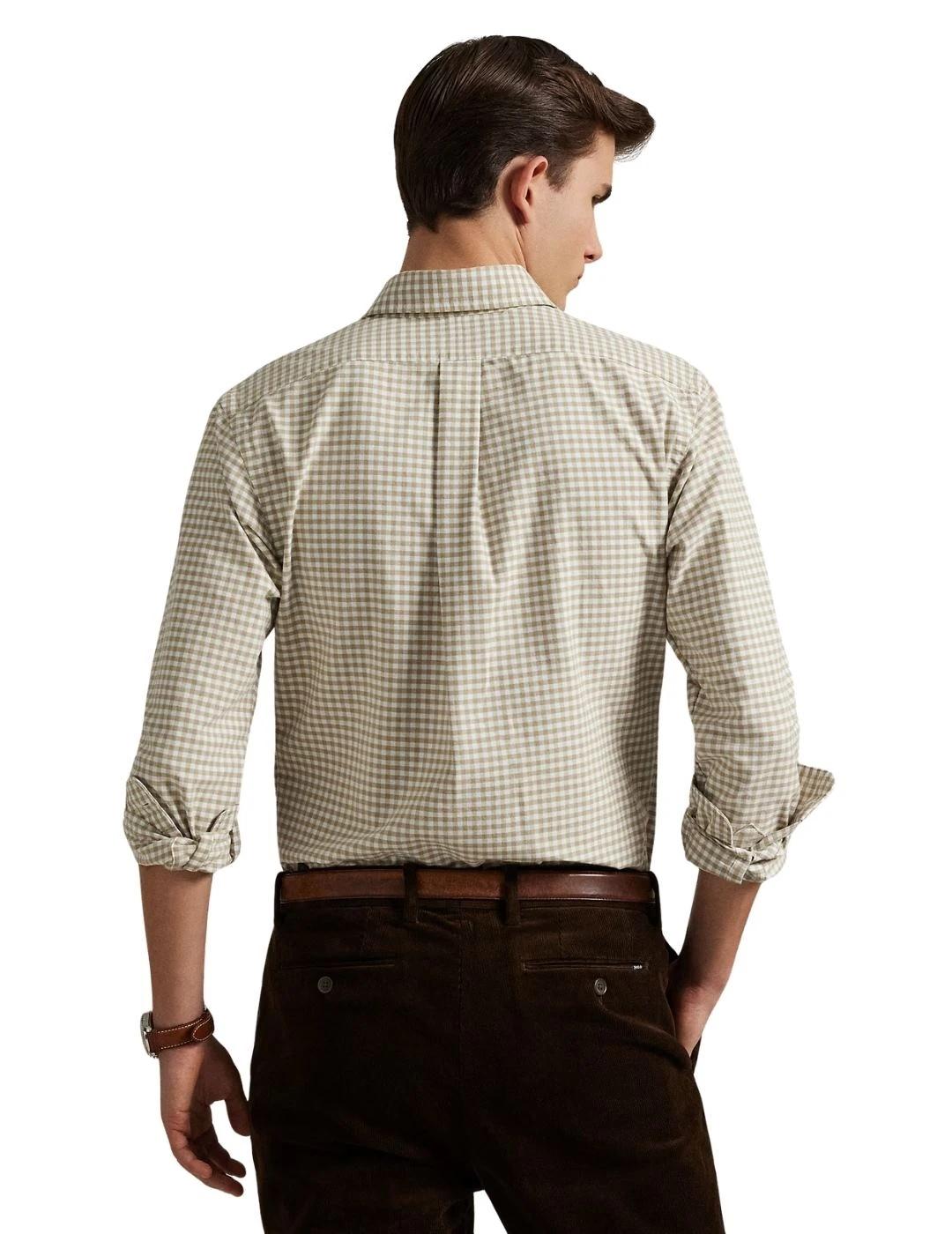 Ralph Lauren Camisa Oxford cuadros Beige