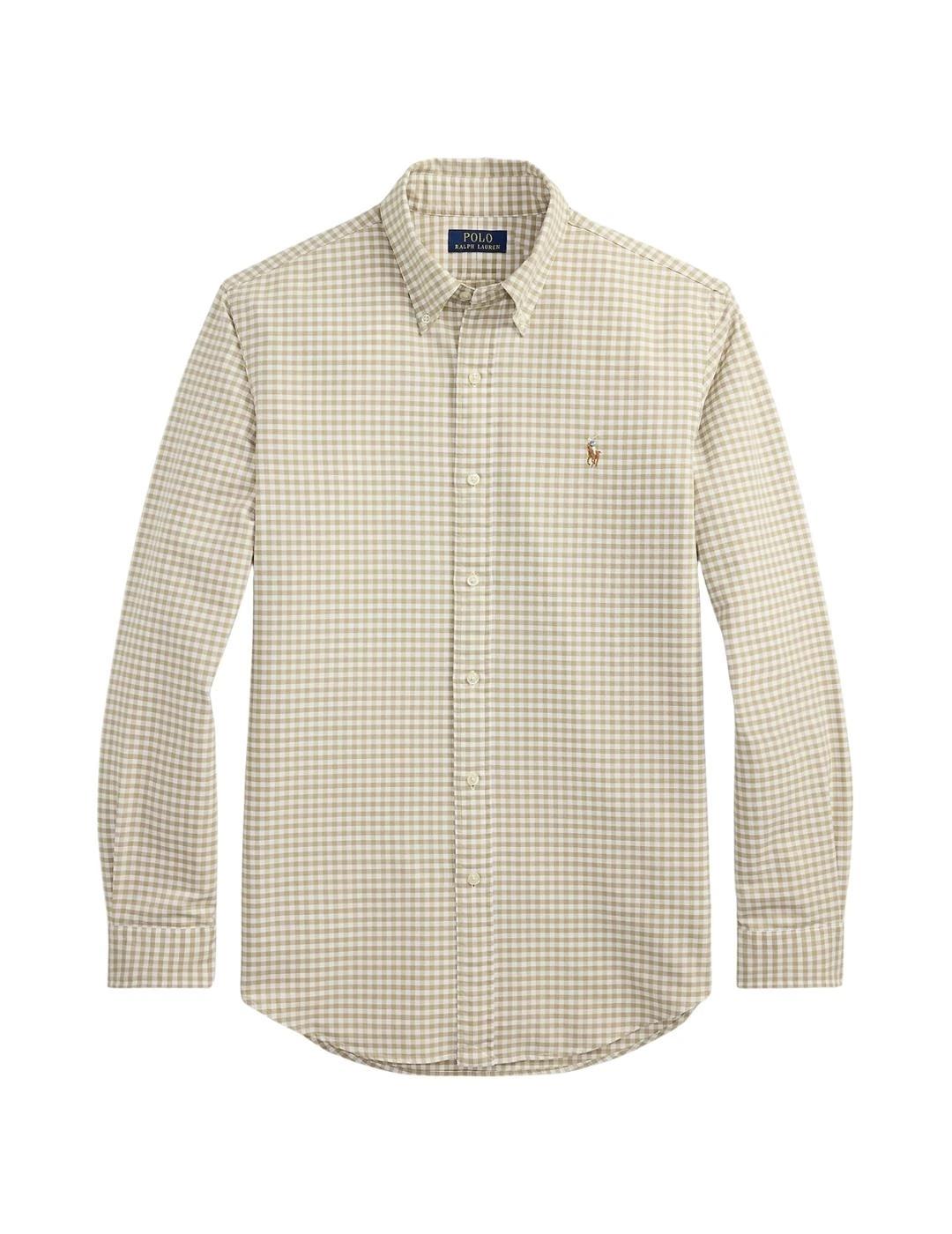 Ralph Lauren Camisa Oxford cuadros Beige