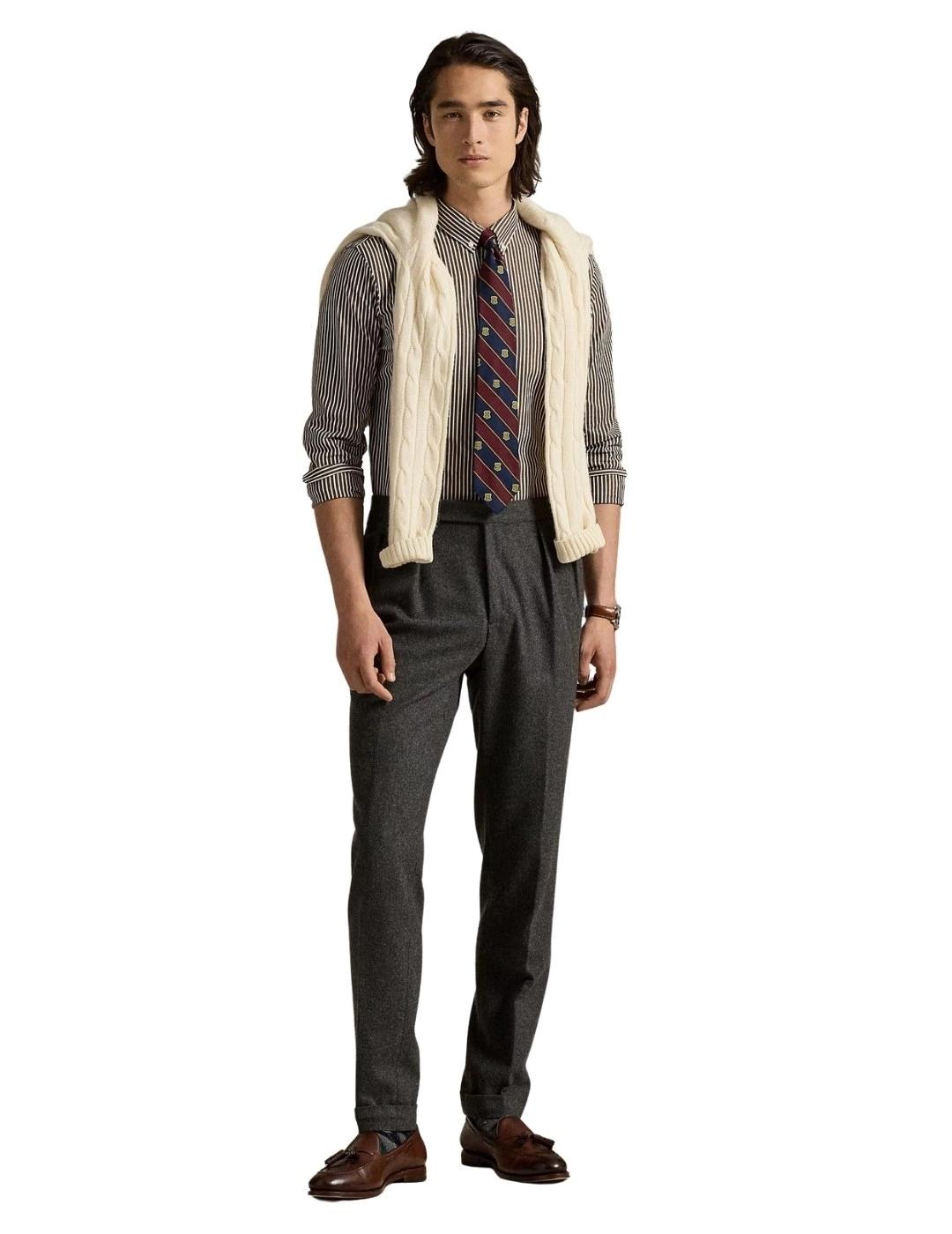 Ralph Lauren Camisa rayas Marrón Custom Fit