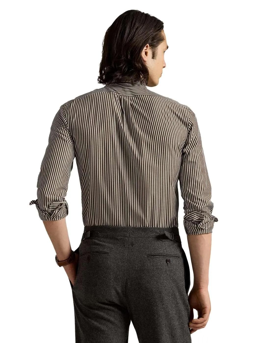 Ralph Lauren Camisa rayas Marrón Custom Fit