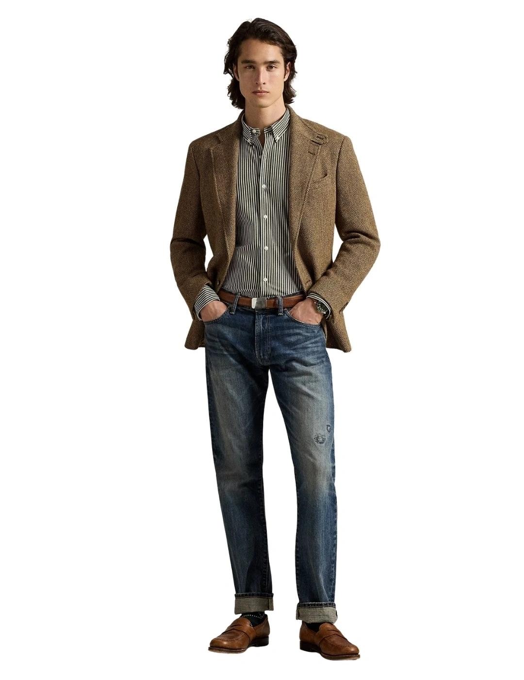 Ralph Lauren Camisa rayas Verde Custom Fit