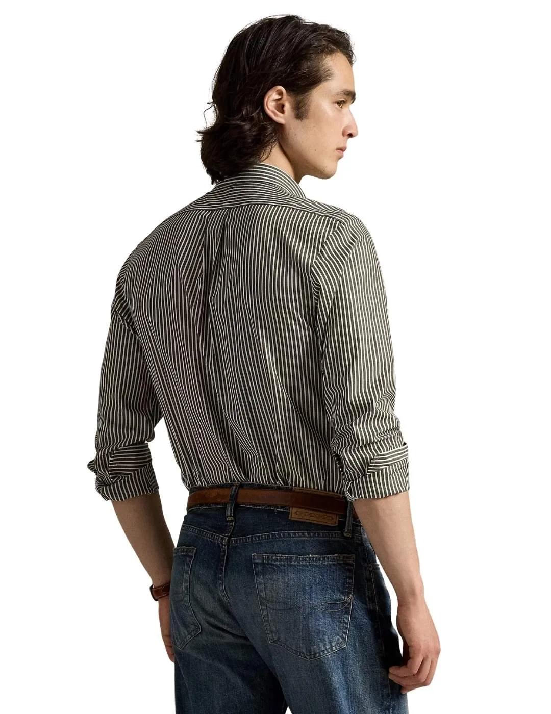 Ralph Lauren Camisa rayas Verde Custom Fit