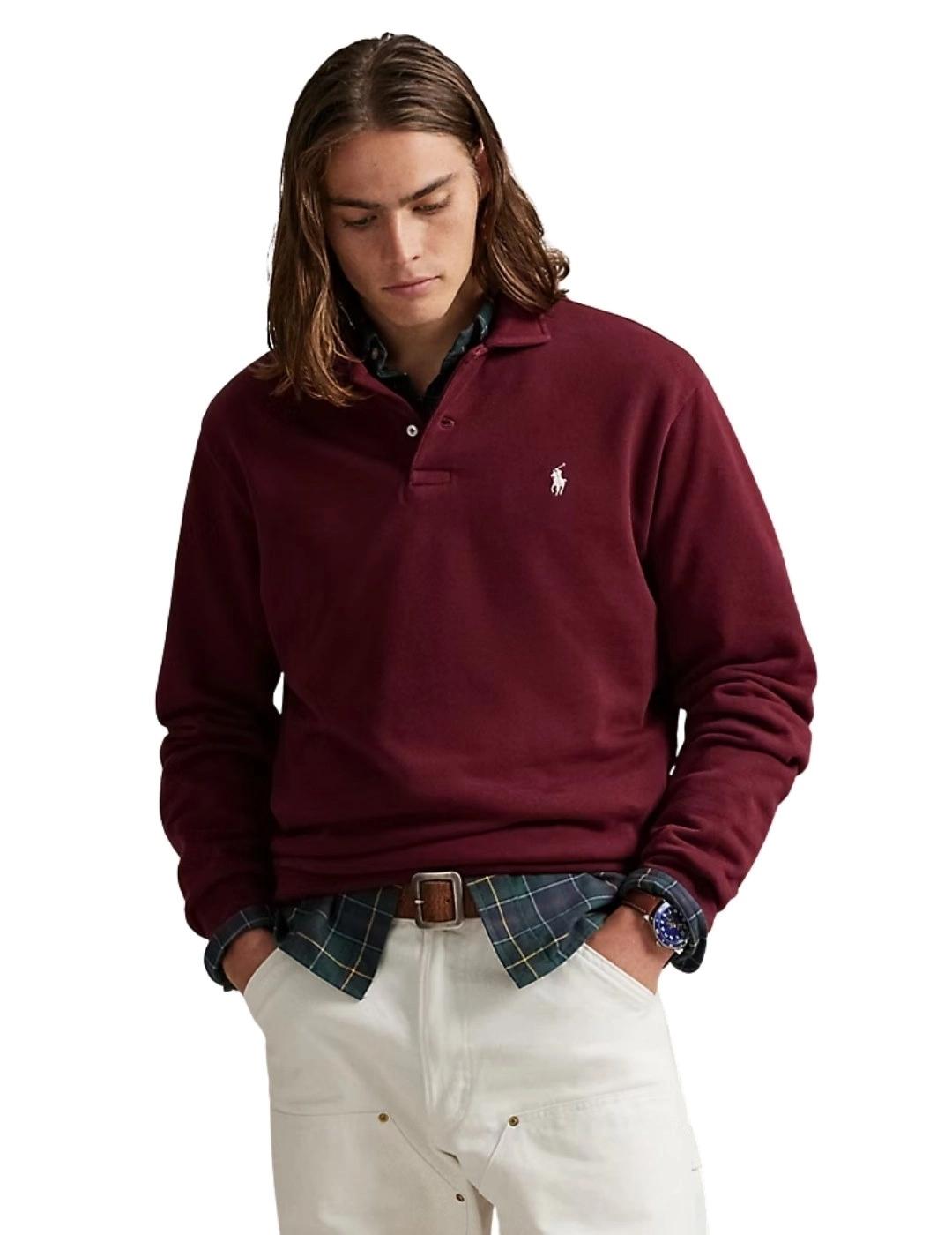 Ralph Lauren Sudadera con cuello de polar Granate