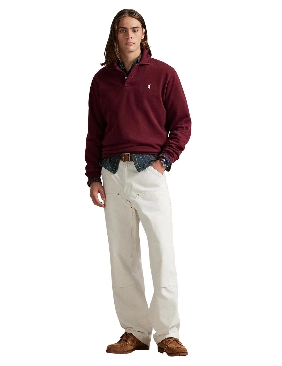 Ralph Lauren Sudadera con cuello de polar Granate