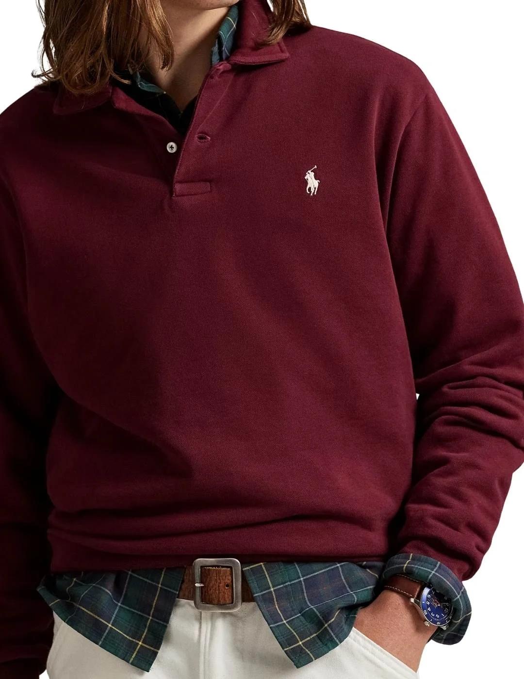 Ralph Lauren Sudadera con cuello de polar Granate