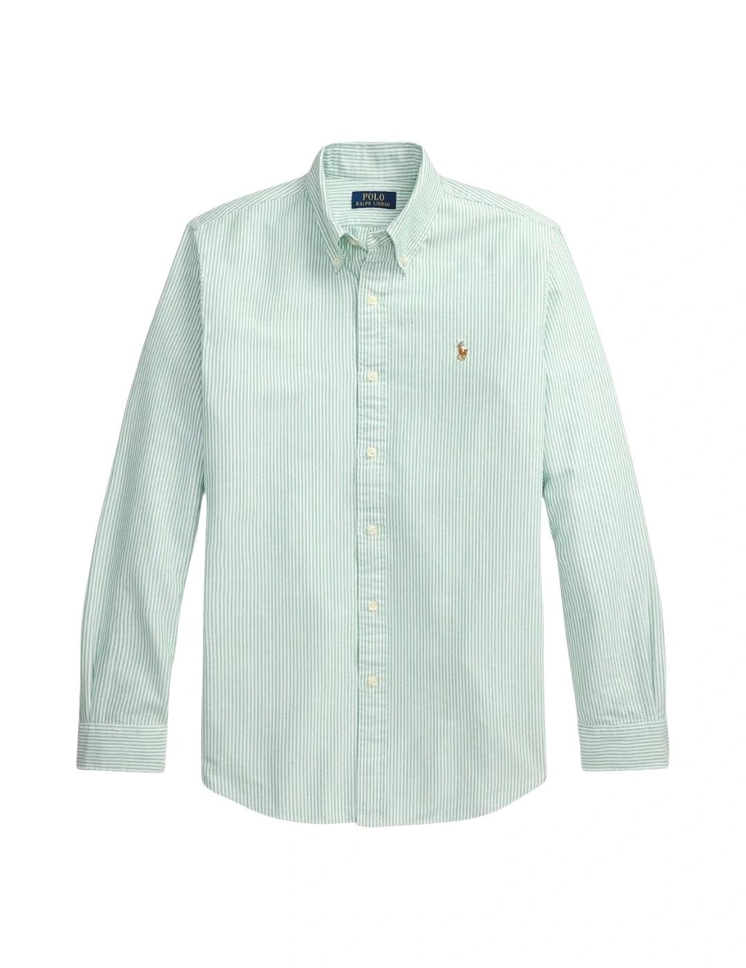 Ralph Lauren Camisa Oxford rayas Verde Custom Fit