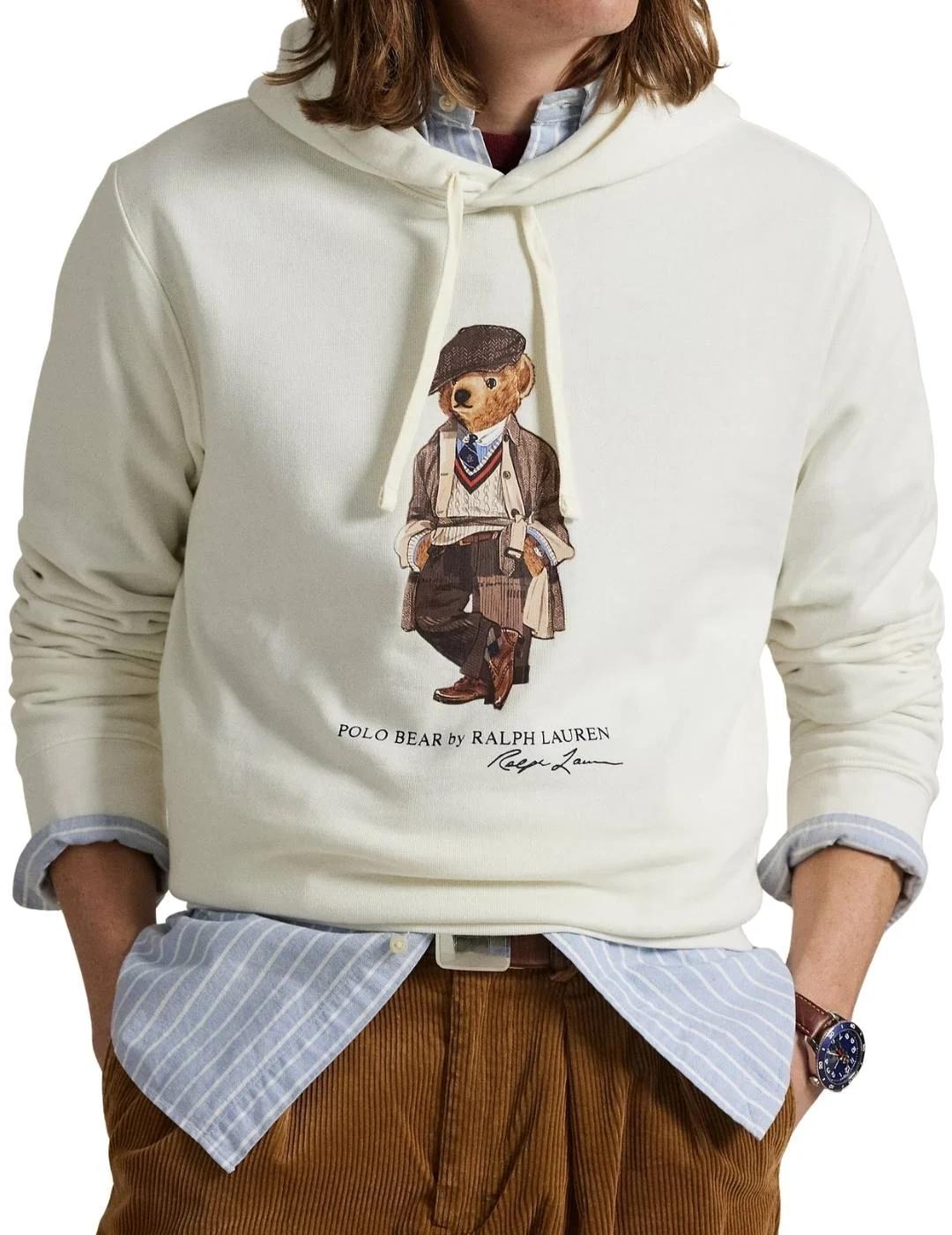 Ralph Lauren Sudadera de felpa Polo Bear Blanca