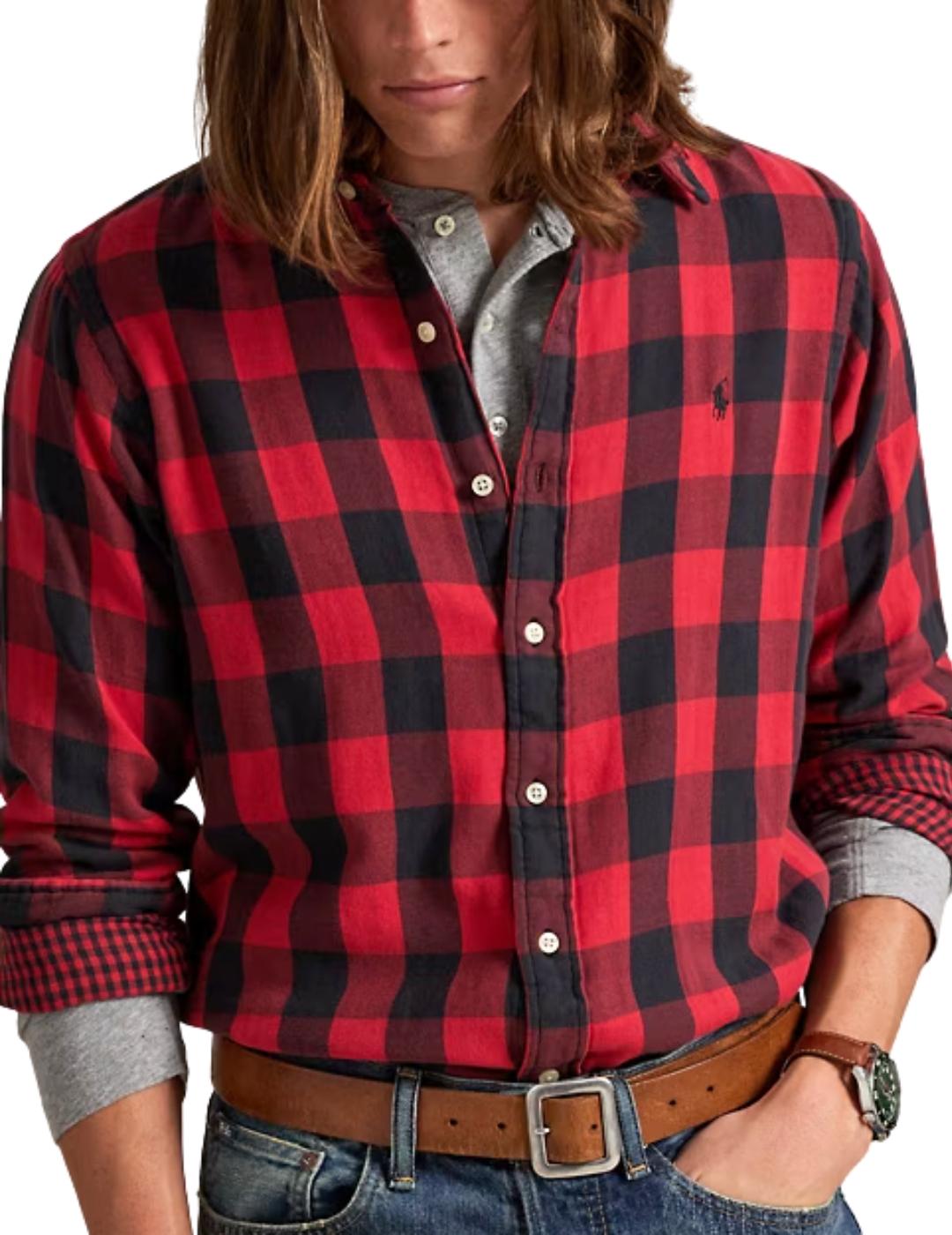 Ralph Lauren Camisa Custom fit de cuadros Roja