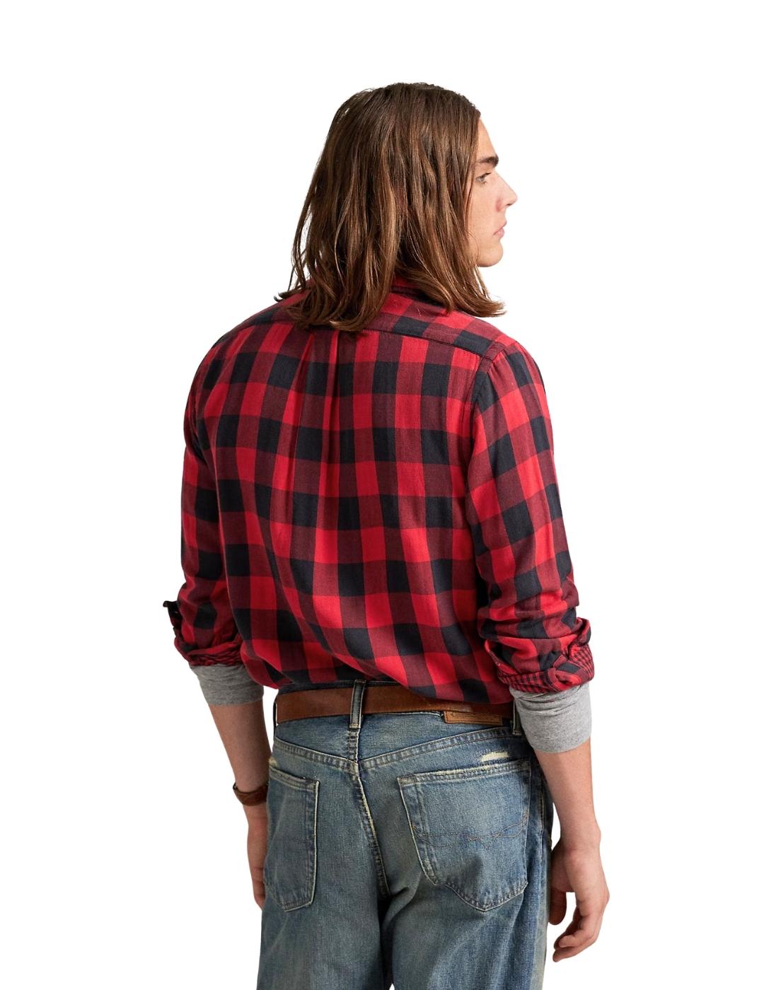 Ralph Lauren Camisa Custom fit de cuadros Roja