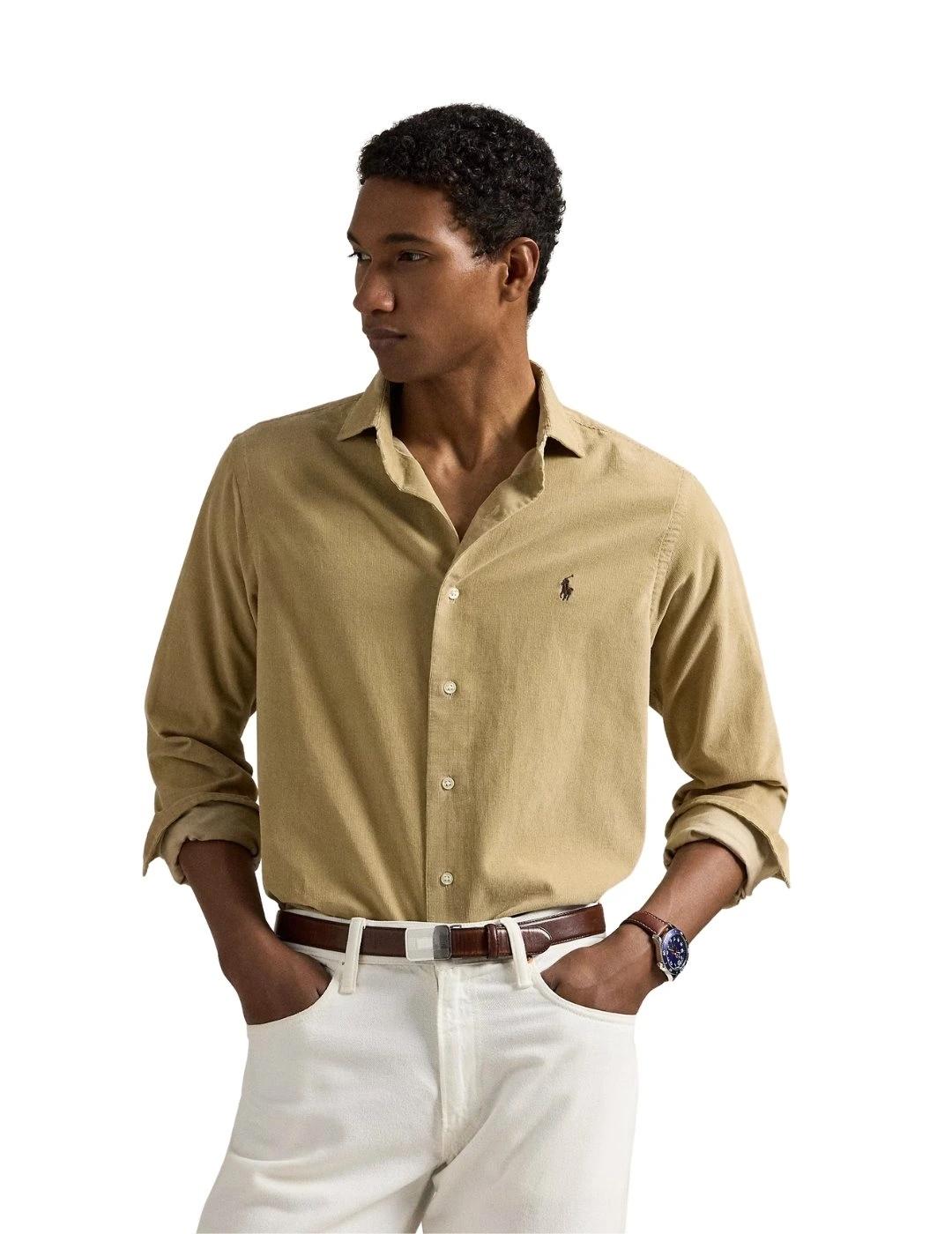 Ralph Lauren Camisa de pana Custom fit Beige